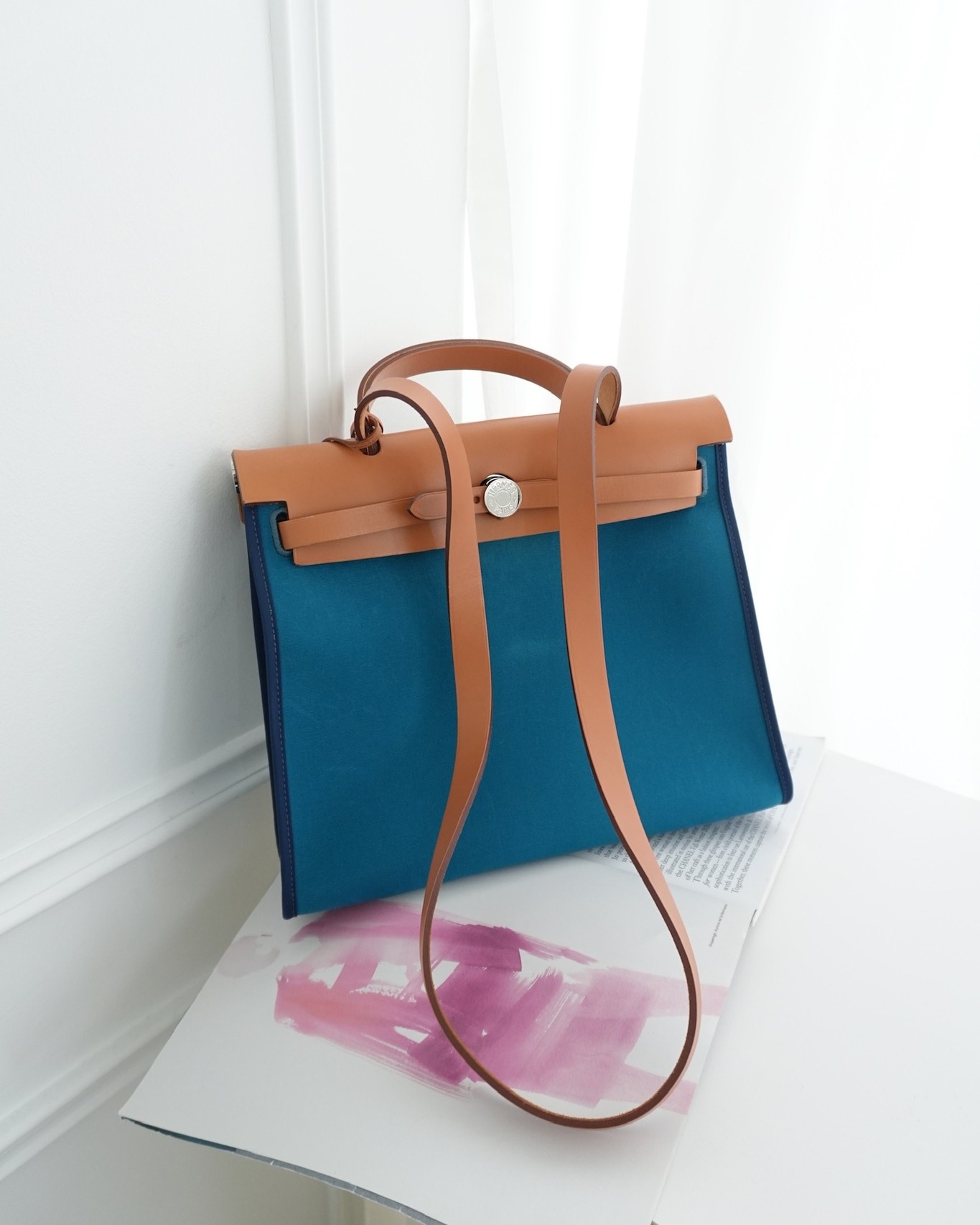 Hermès Herbag Zip 31 Vache Hunter Bleu Izmir 7W/ Bleu de Malte 7L