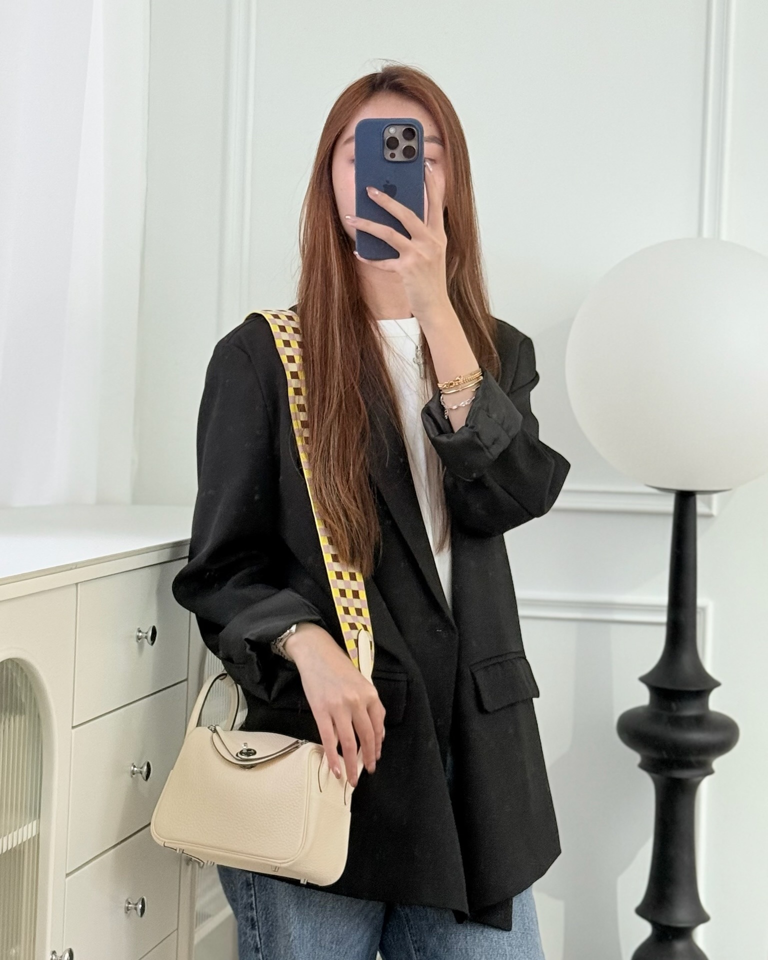 Hermès Mini Lindy Nata I2 Clemence Maxi Quadrille Lime/Mauve sylvestre Toile