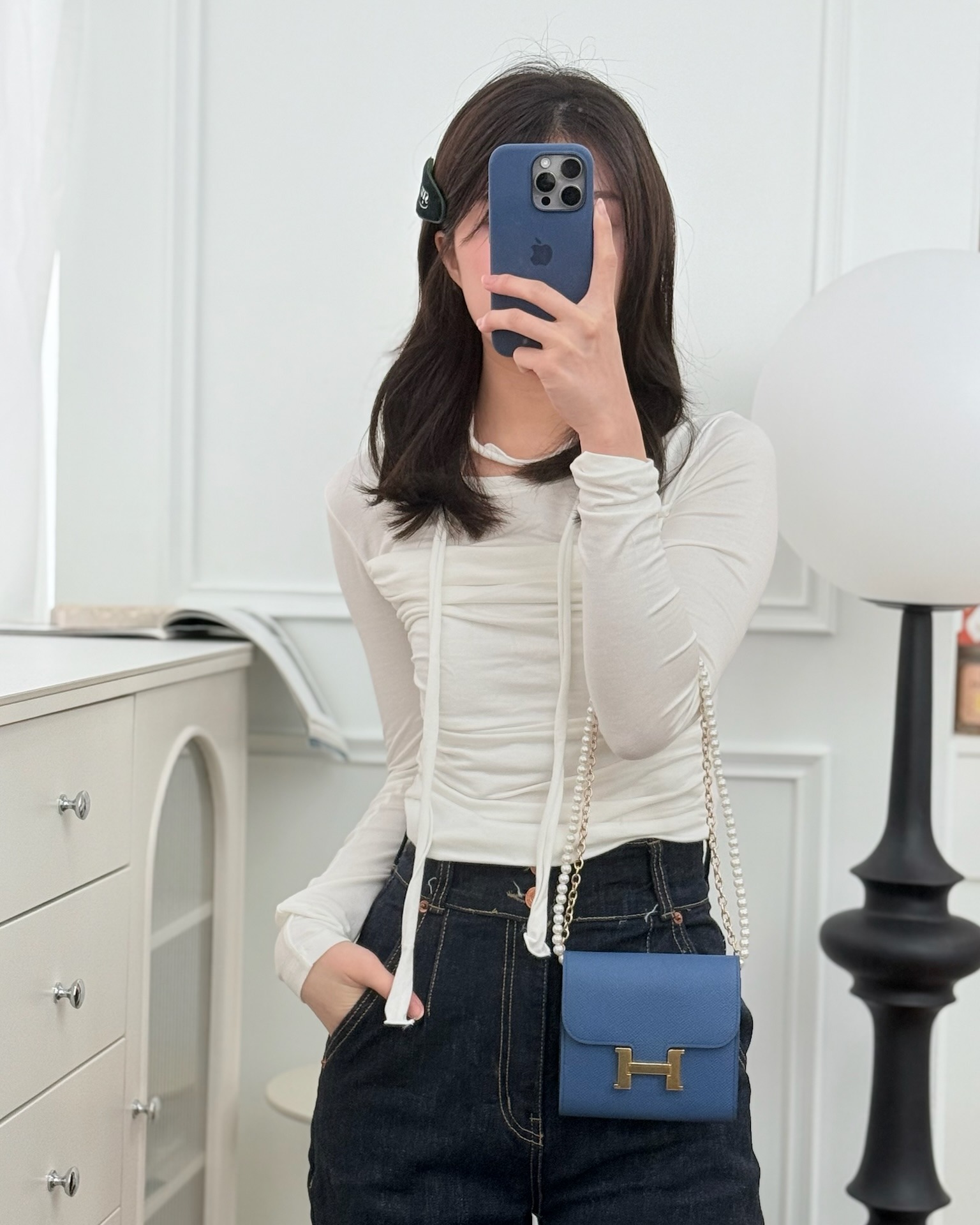 Hermès Constance Short Wallet Bleu Agate R2 Epsom