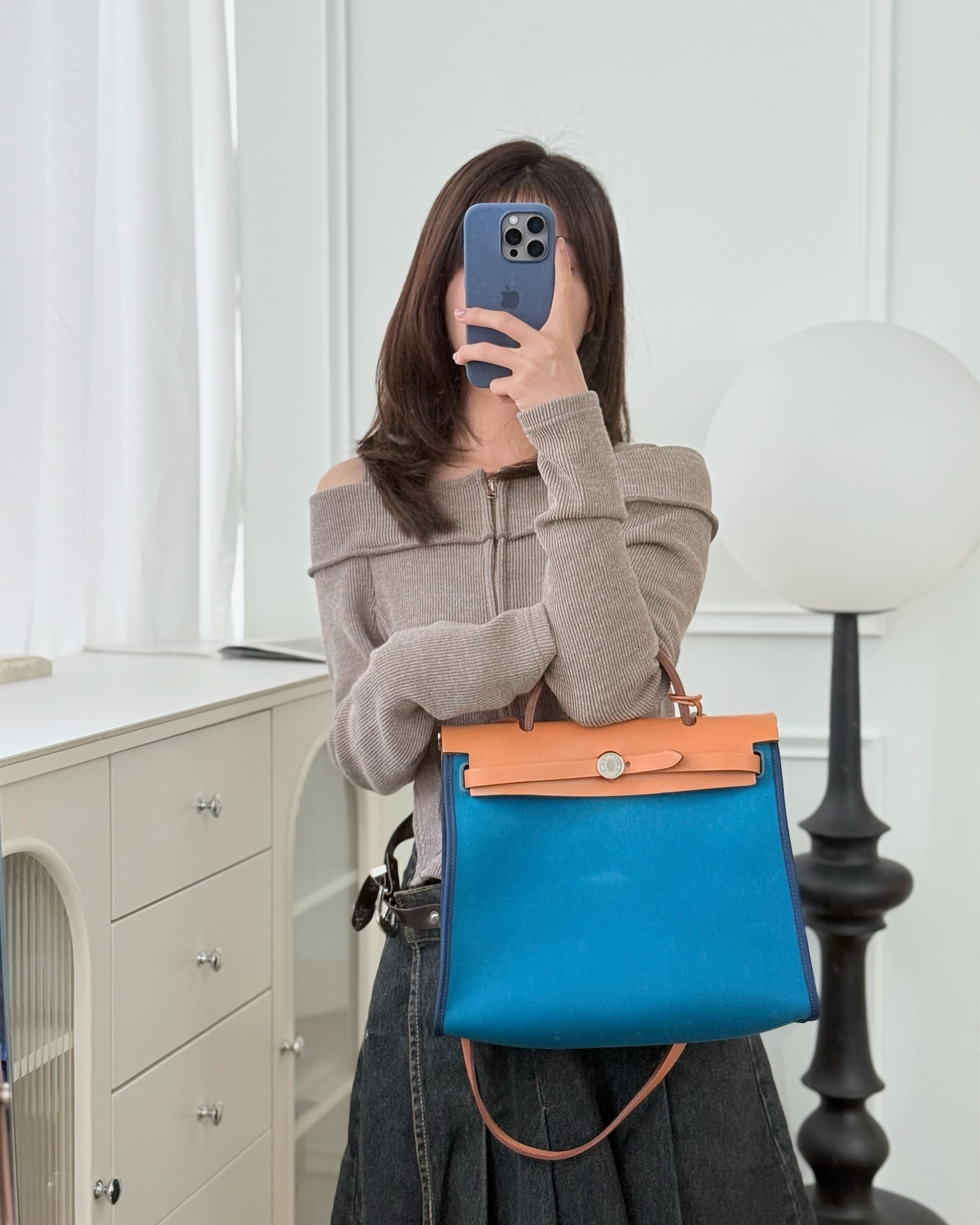 Hermès Herbag Zip 31 Vache Hunter Bleu Izmir 7W/ Bleu de Malte 7L