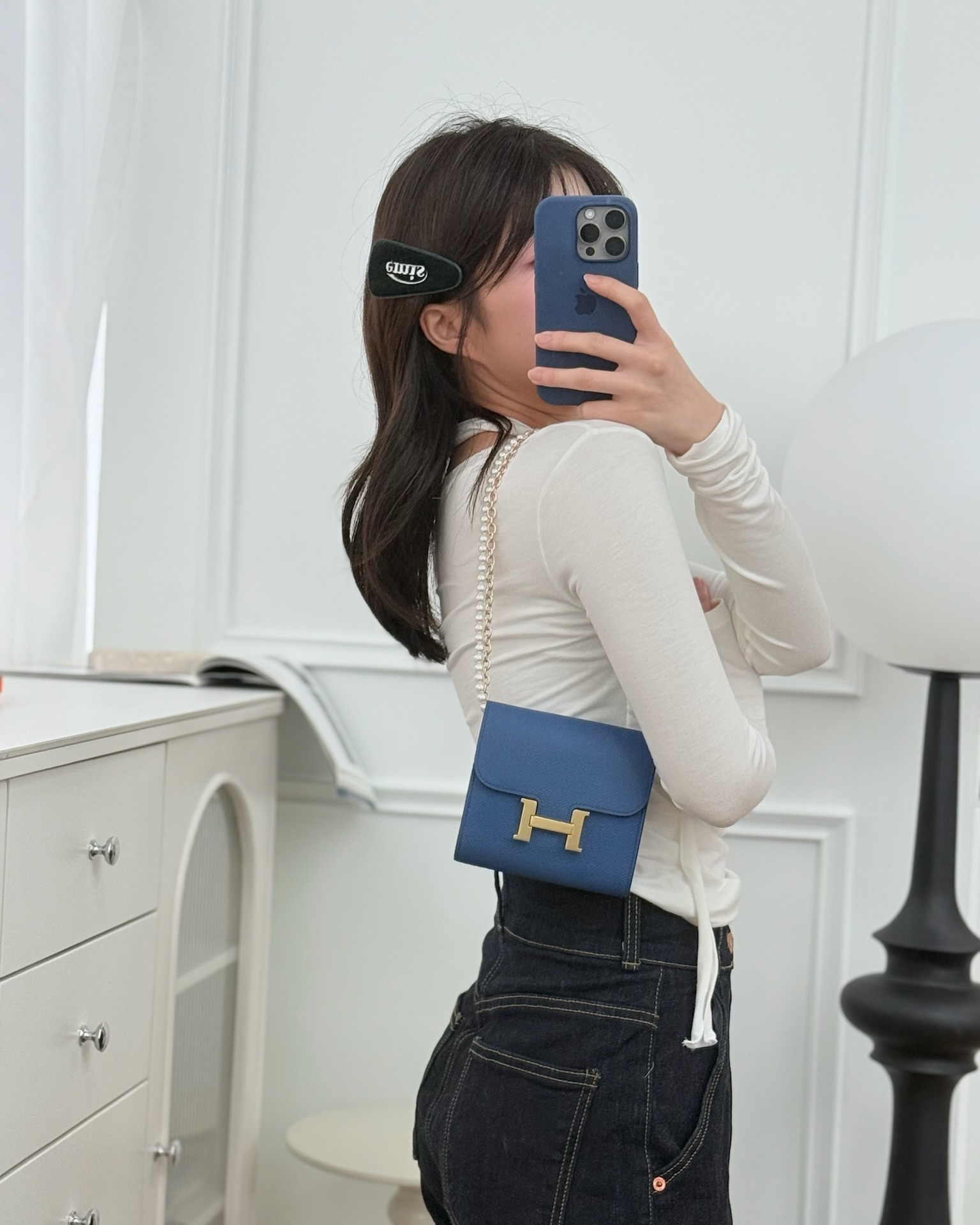 Hermès Constance Short Wallet Bleu Agate R2 Epsom