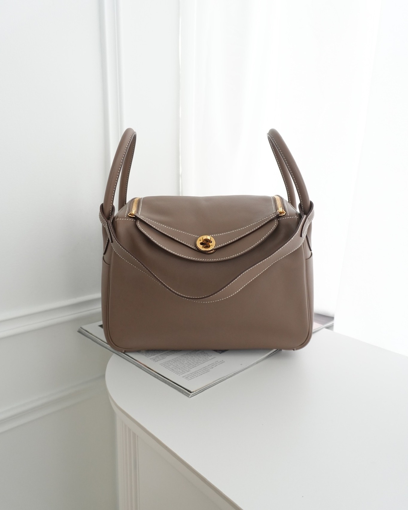 Hermès Lindy 30 Etoupe 18 Swift