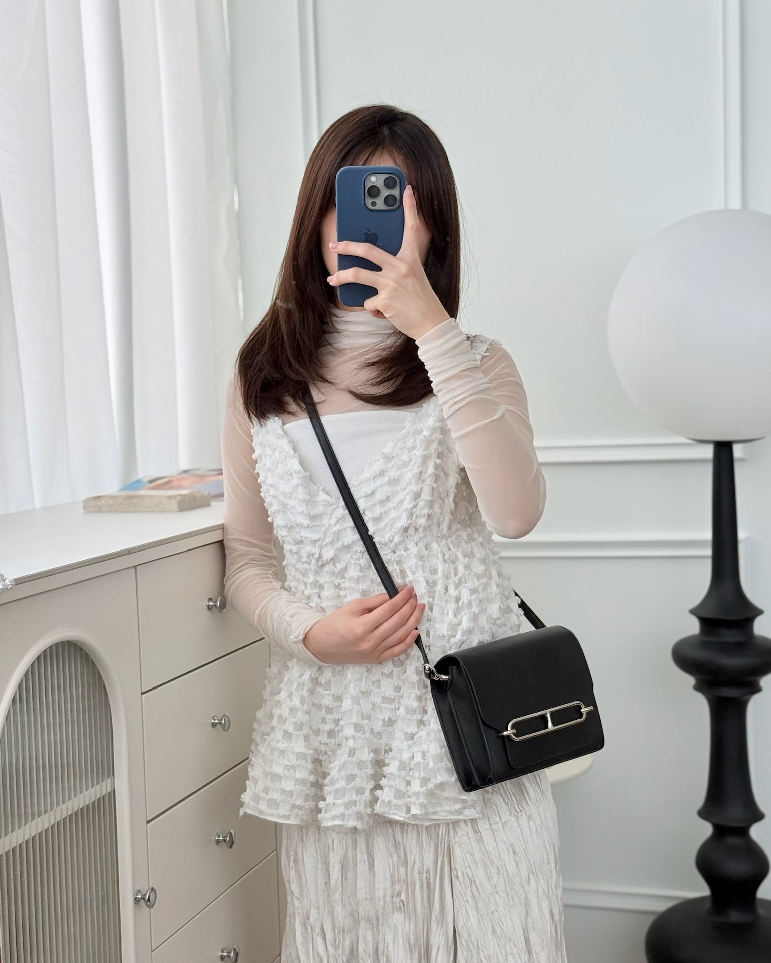 Hermès Roulis Mini 18 Noir 89 Veau Evergrain