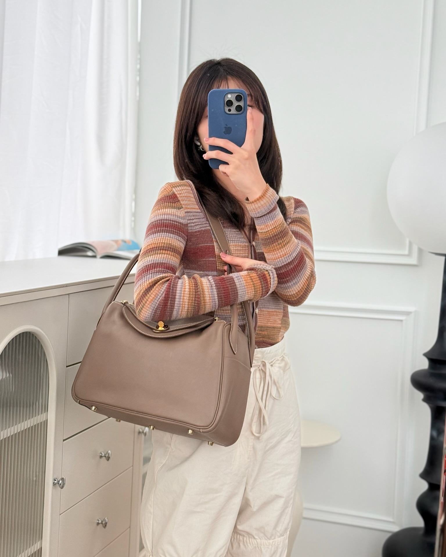 Hermès Lindy 30 Etoupe 18 Swift