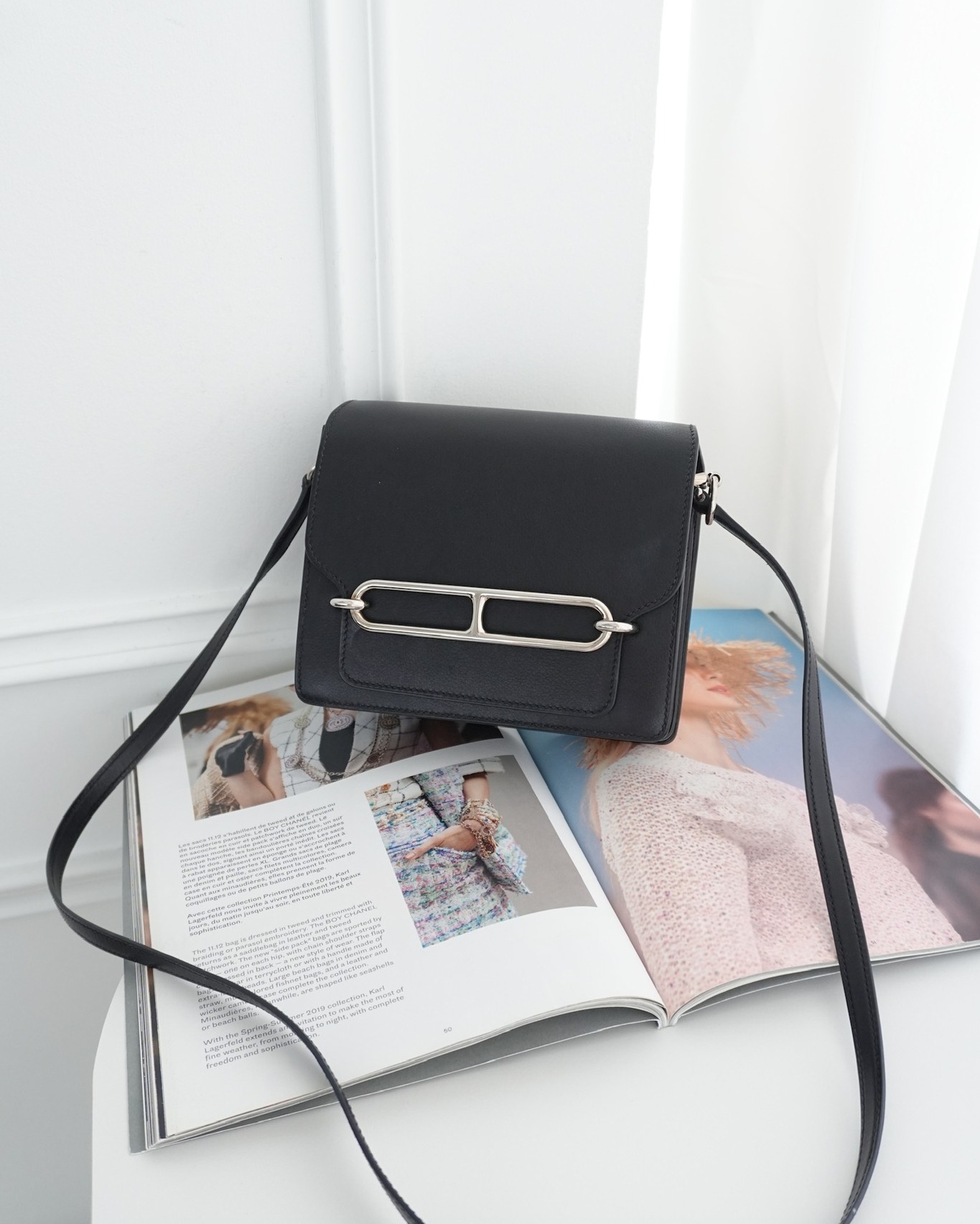 Hermès Roulis Mini 18 Noir 89 Veau Evergrain