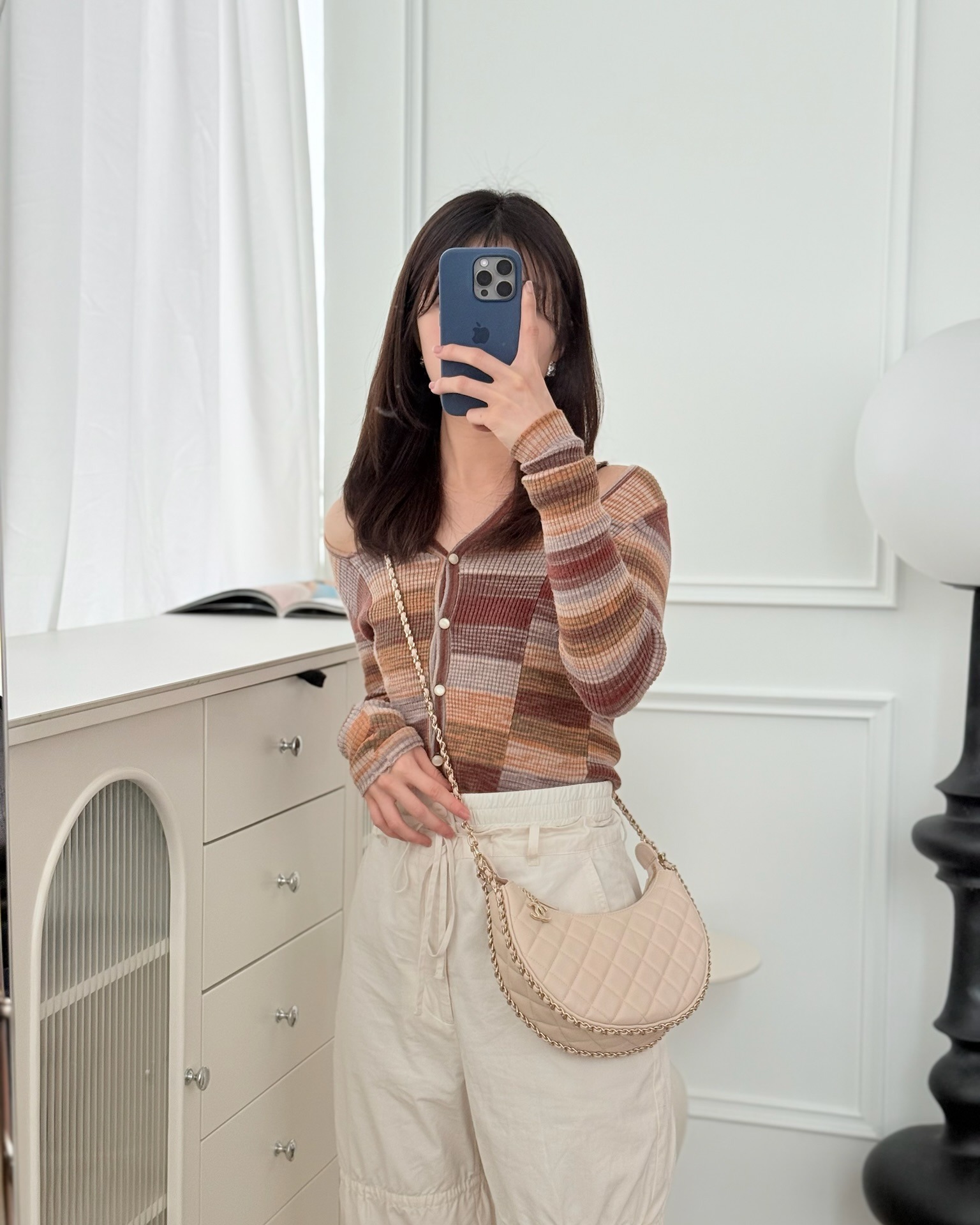 Chanel Small Hobo Bag Light Beige Lambskin 23P