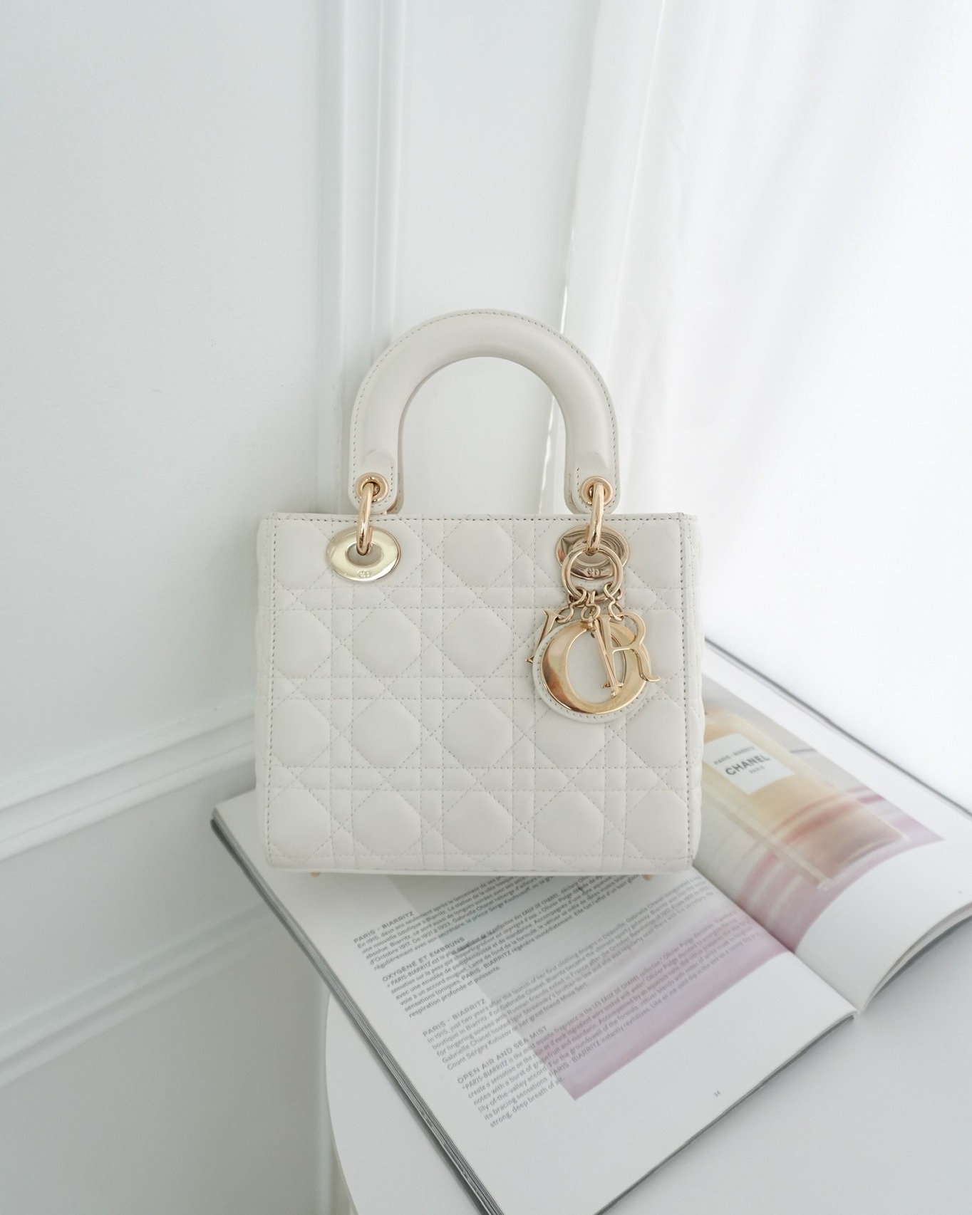 Dior Small Lady Dior My ABCDior Bag Latte Cannage Lambskin