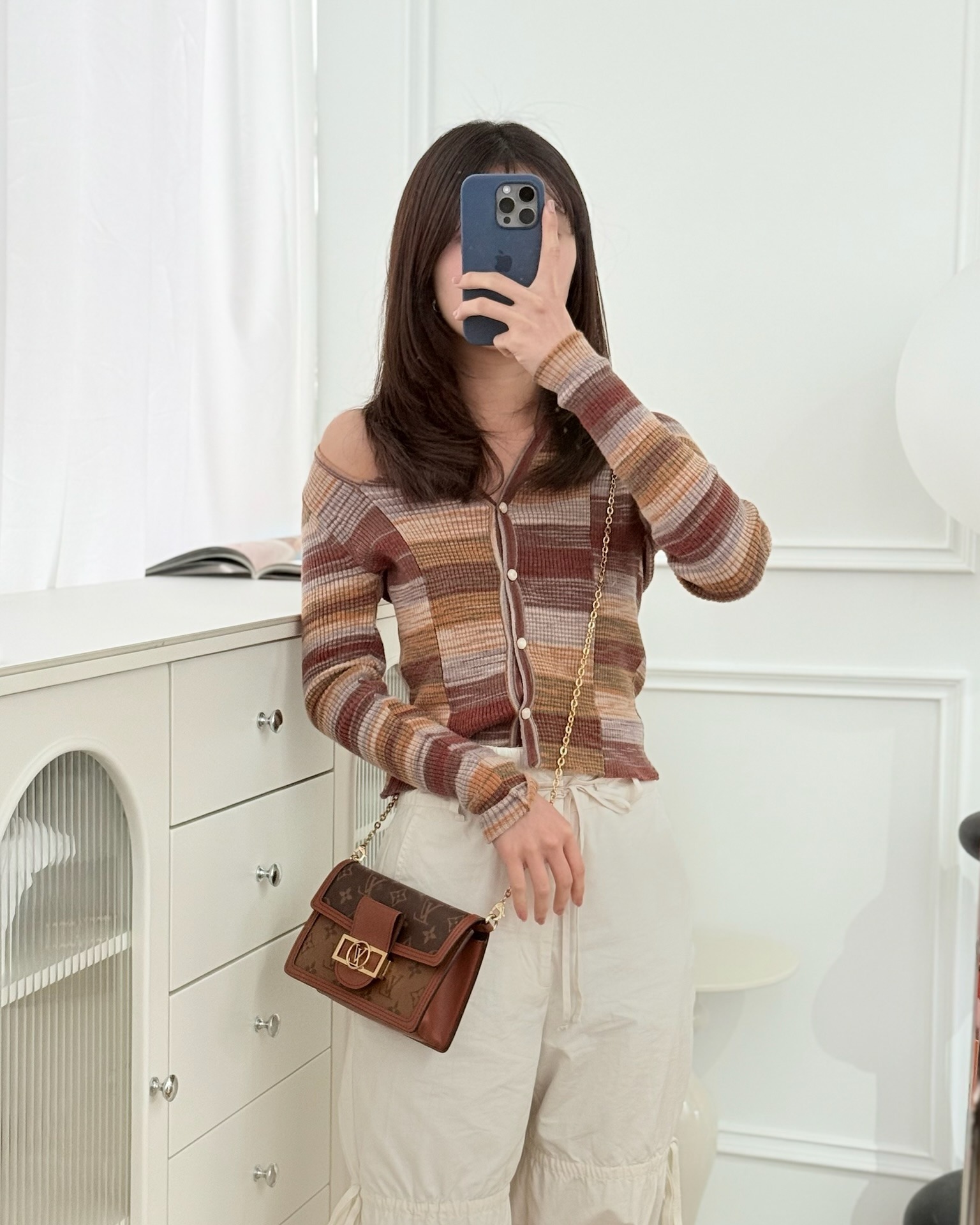 Louis Vuitton Chain Wallet Dauphine Monogram Tan Calfskin