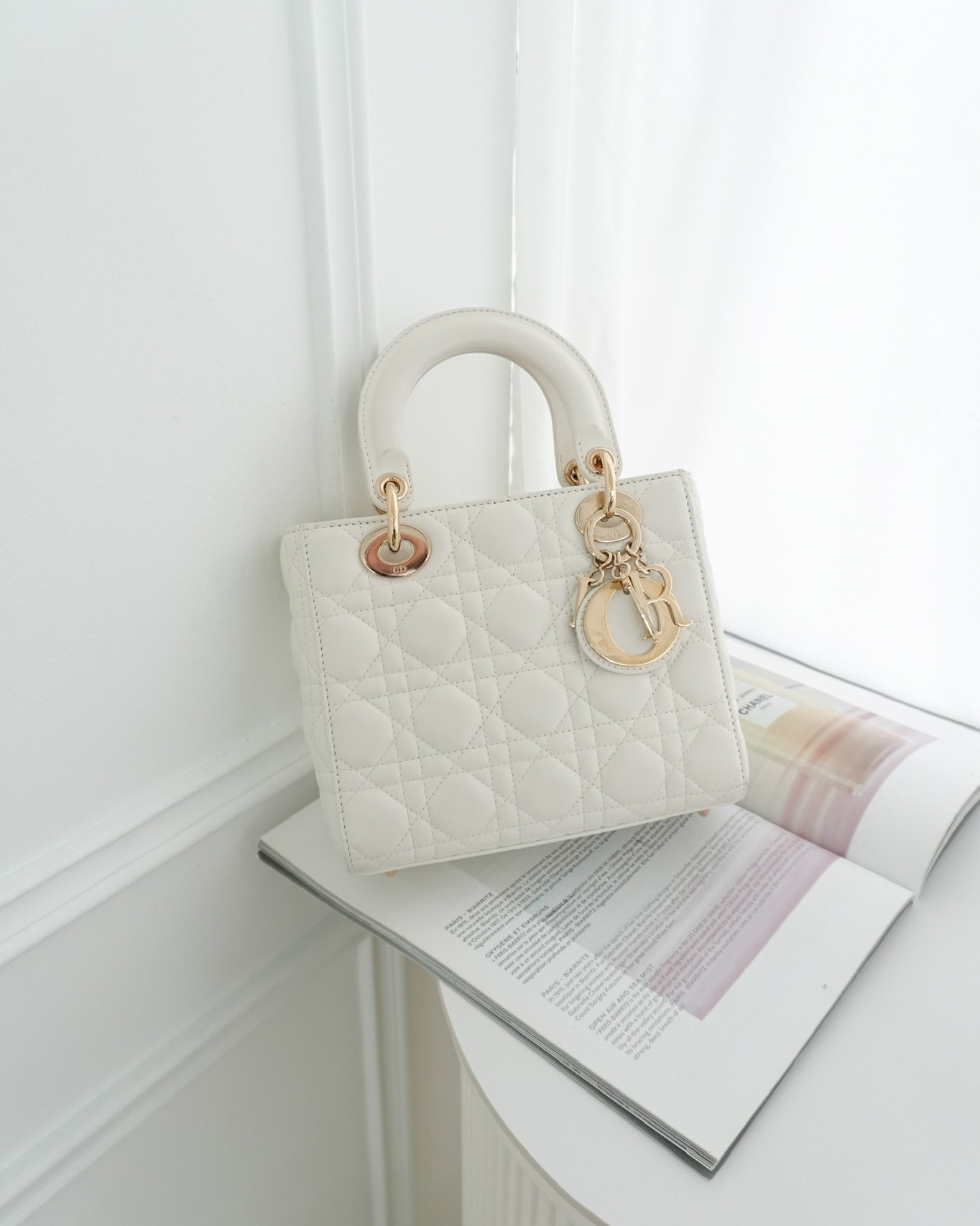 Dior Small Lady Dior My ABCDior Bag Latte Cannage Lambskin