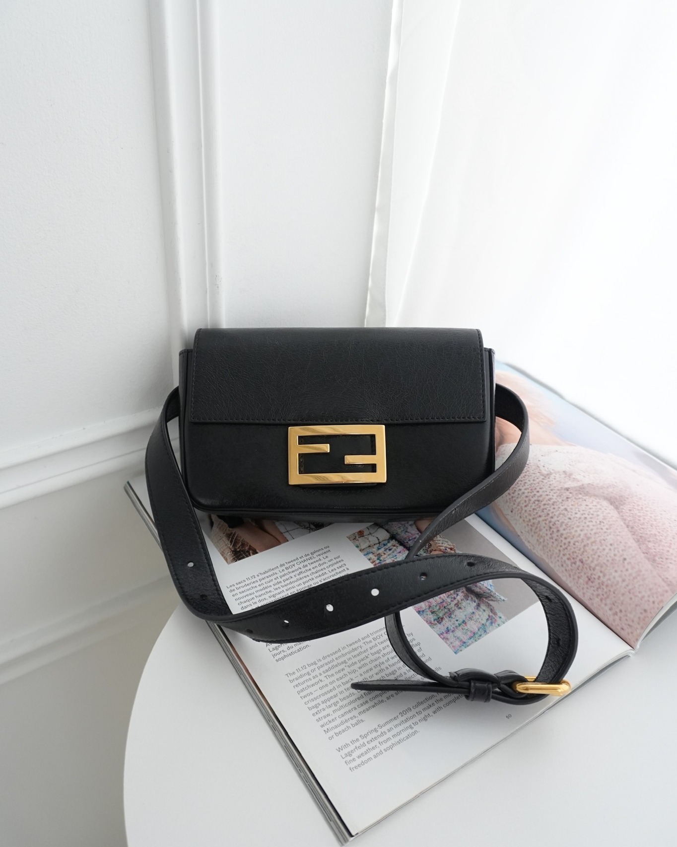 Fendi Baguette Belt Bag Black Lambskin