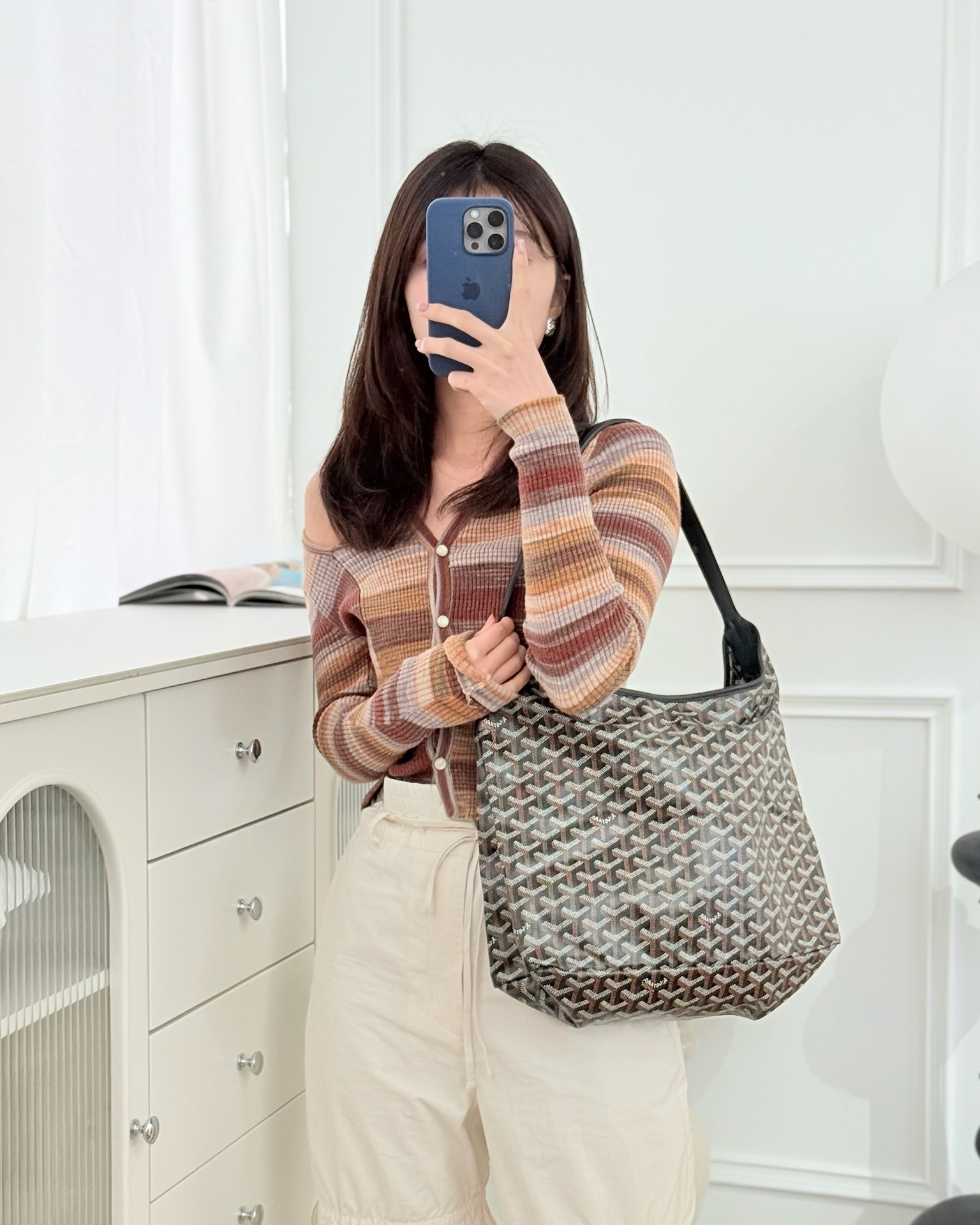 Goyard Bohème Hobo Bag Black Goyardine Canvas