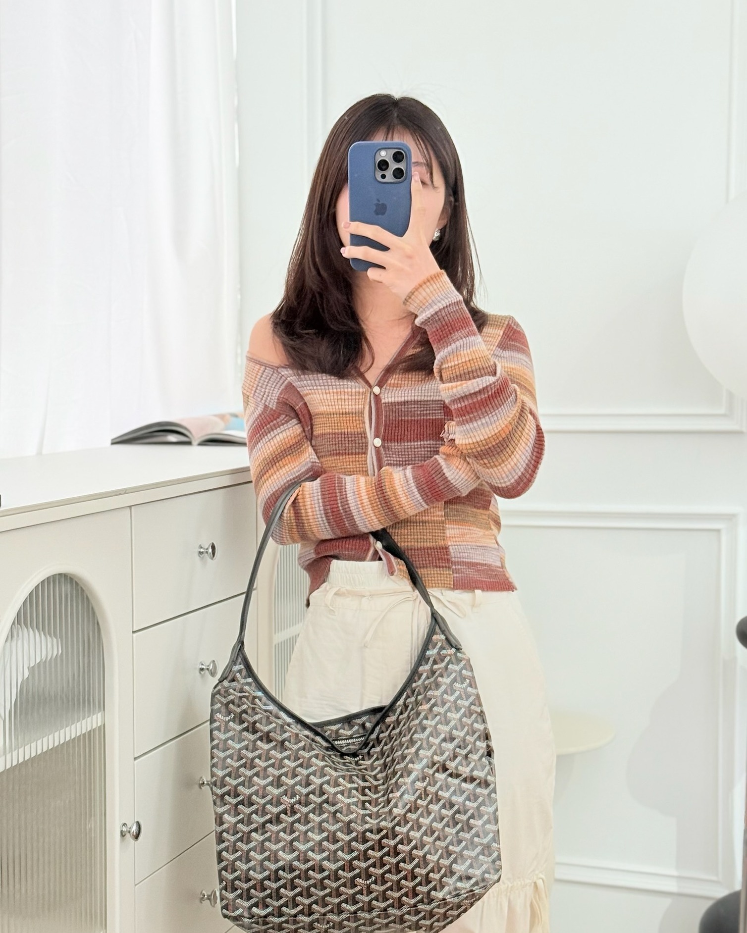 Goyard Bohème Hobo Bag Black Goyardine Canvas