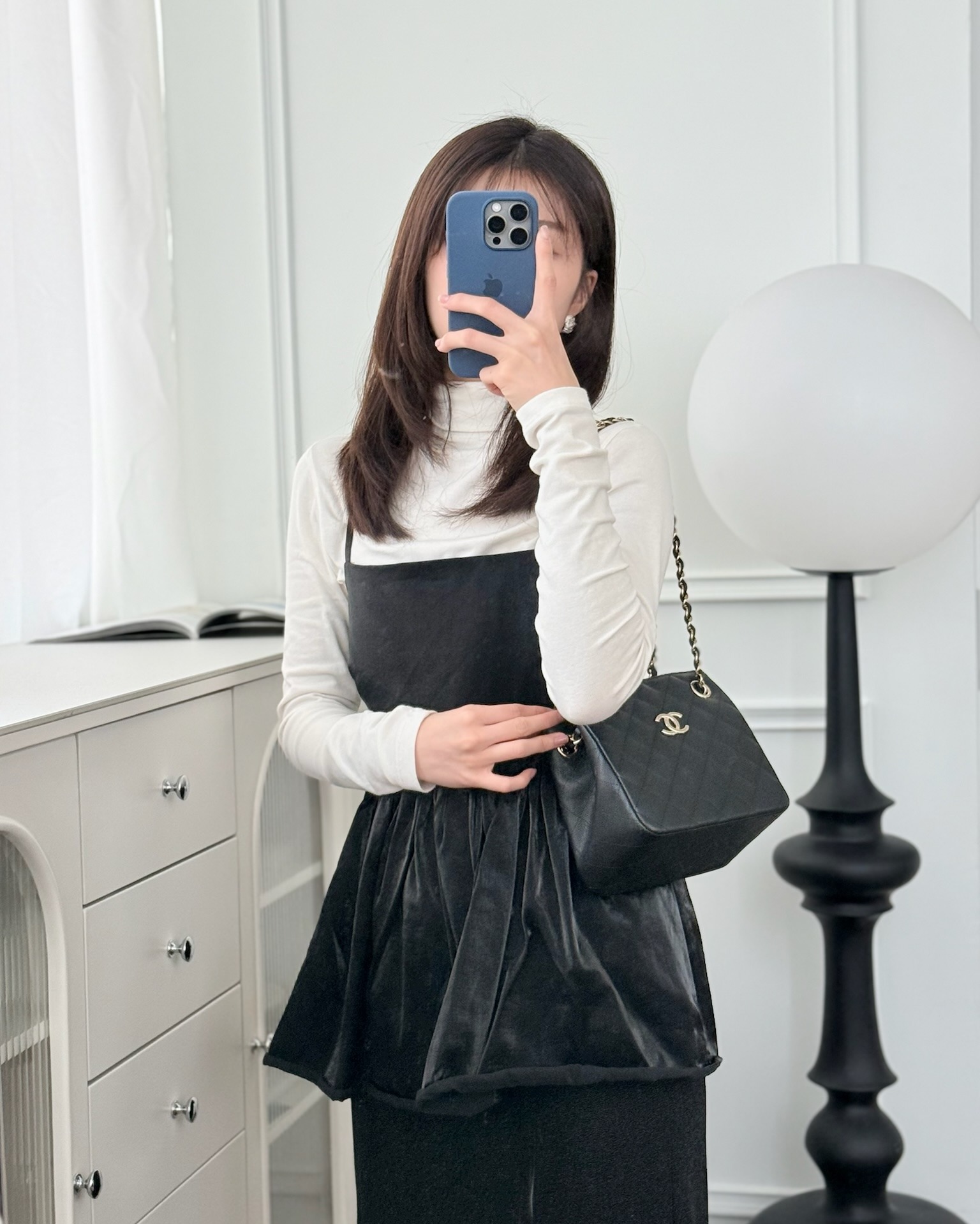 Chanel Mini Bucket Tote Black Caviar 22S