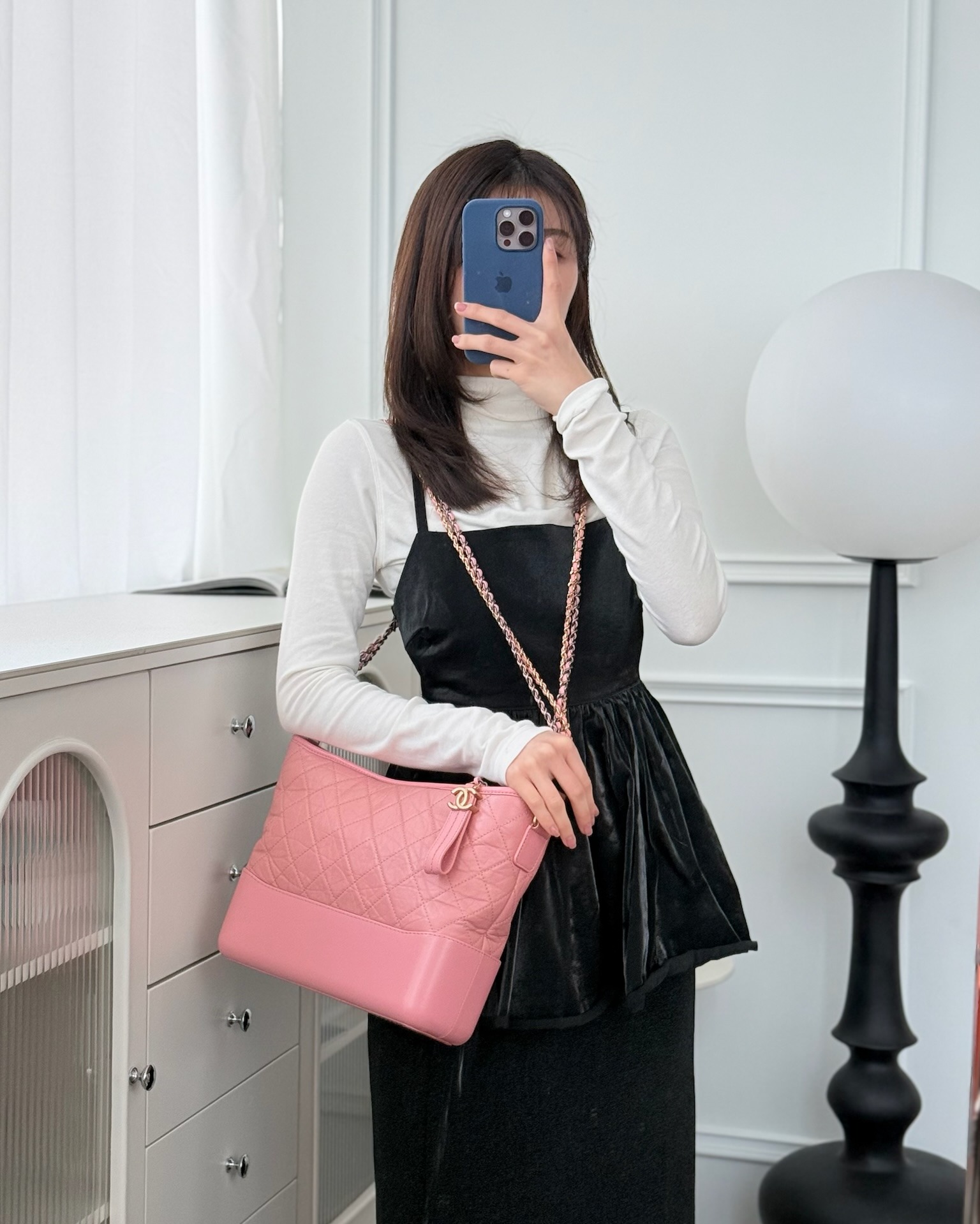 Chanel Large Gabrielle Hobo Pink Aged Calfskin 19S