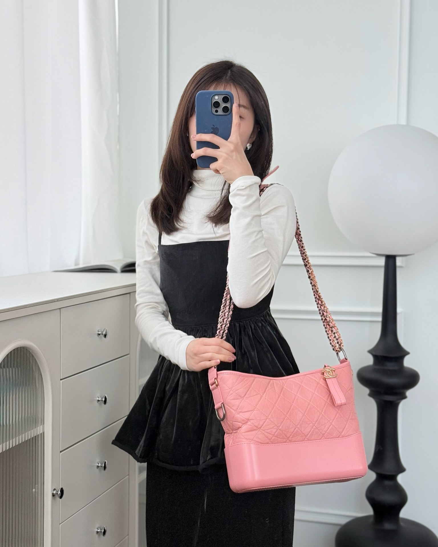 Chanel Large Gabrielle Hobo Pink Aged Calfskin 19S