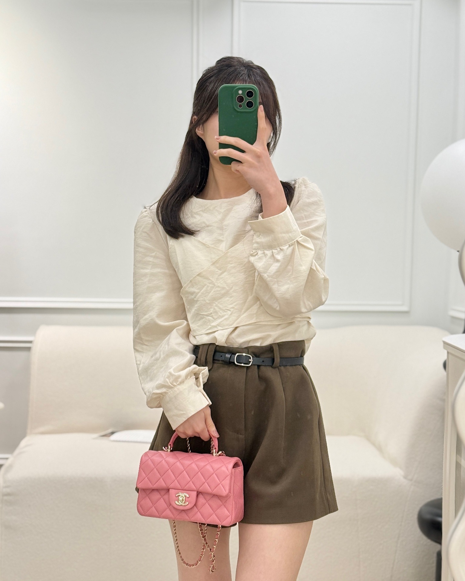 Chanel Top Handle Mini Rectangular Flap Pink Lambskin