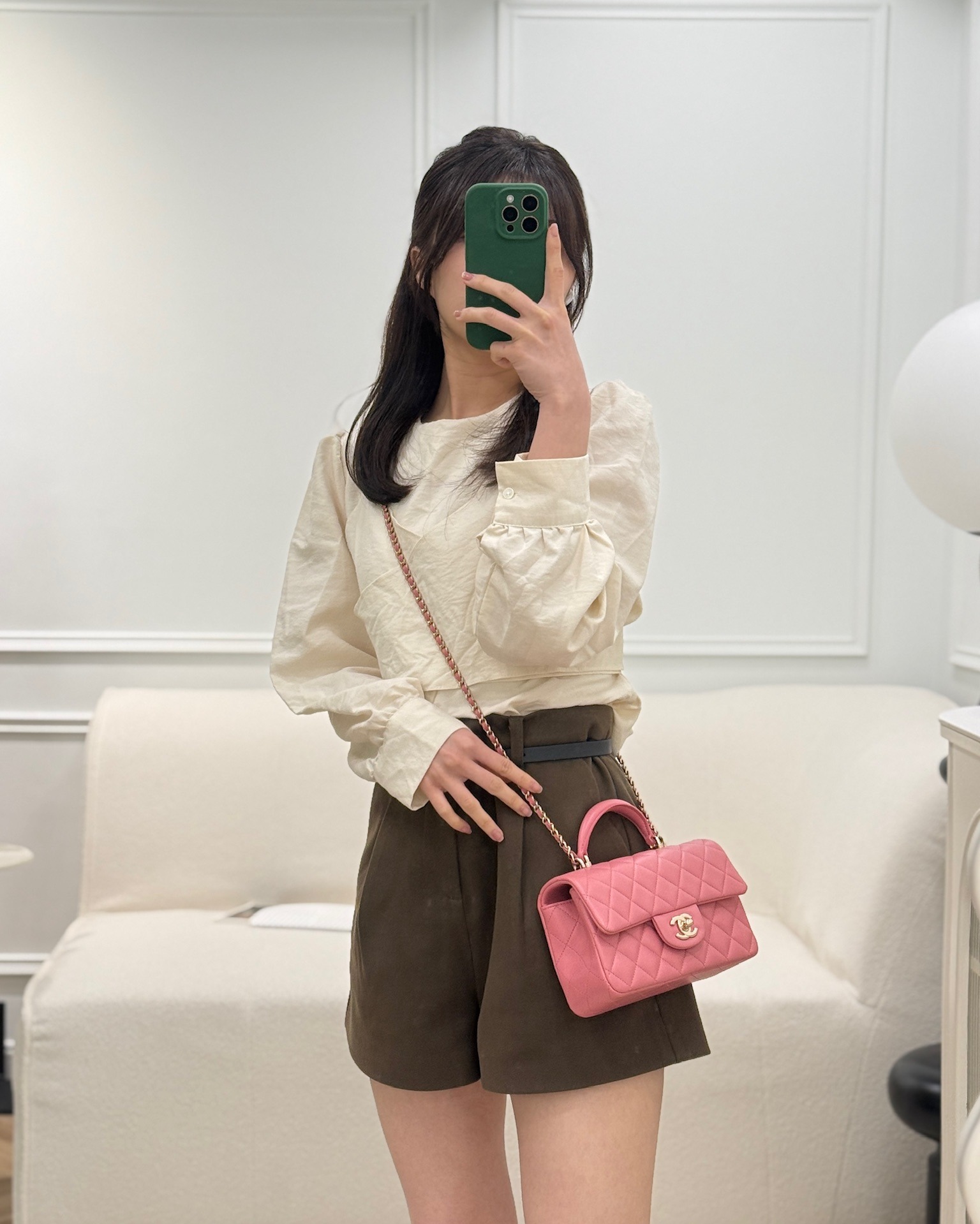 Chanel Top Handle Mini Rectangular Flap Pink Lambskin