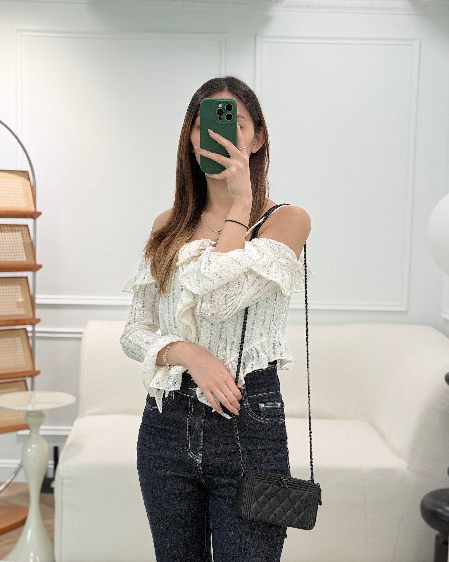 Chanel Boy Double Zip Clutch On Chain So Black Lambskin