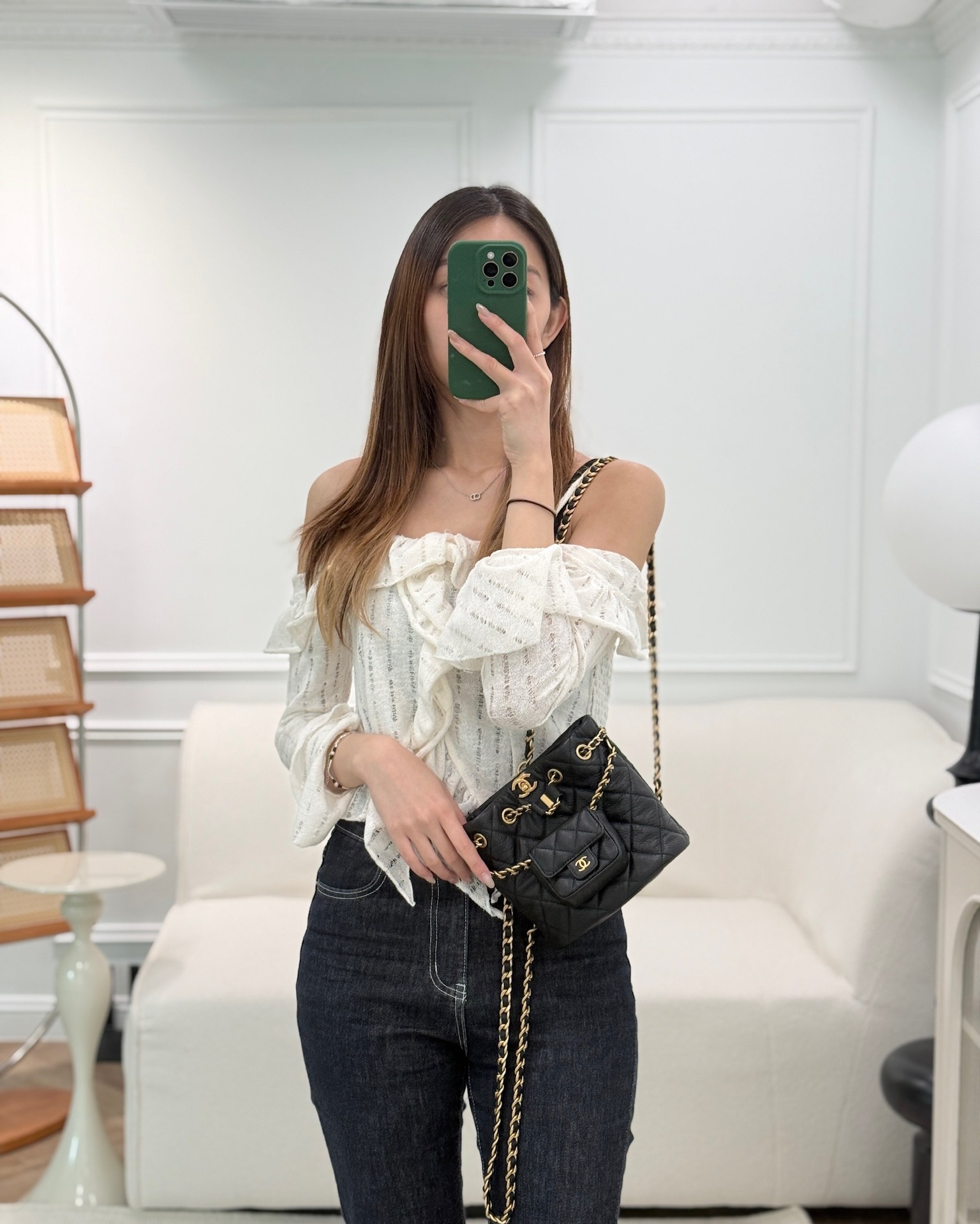 Chanel Mini Backpack Black Crumpled Calfskin Aged 23A