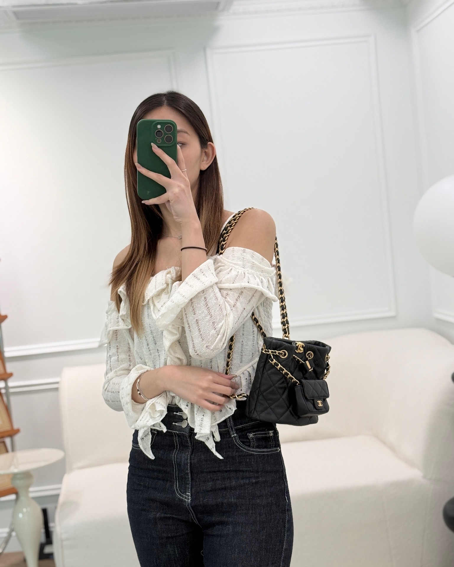 Chanel Mini Backpack Black Crumpled Calfskin Aged 23A