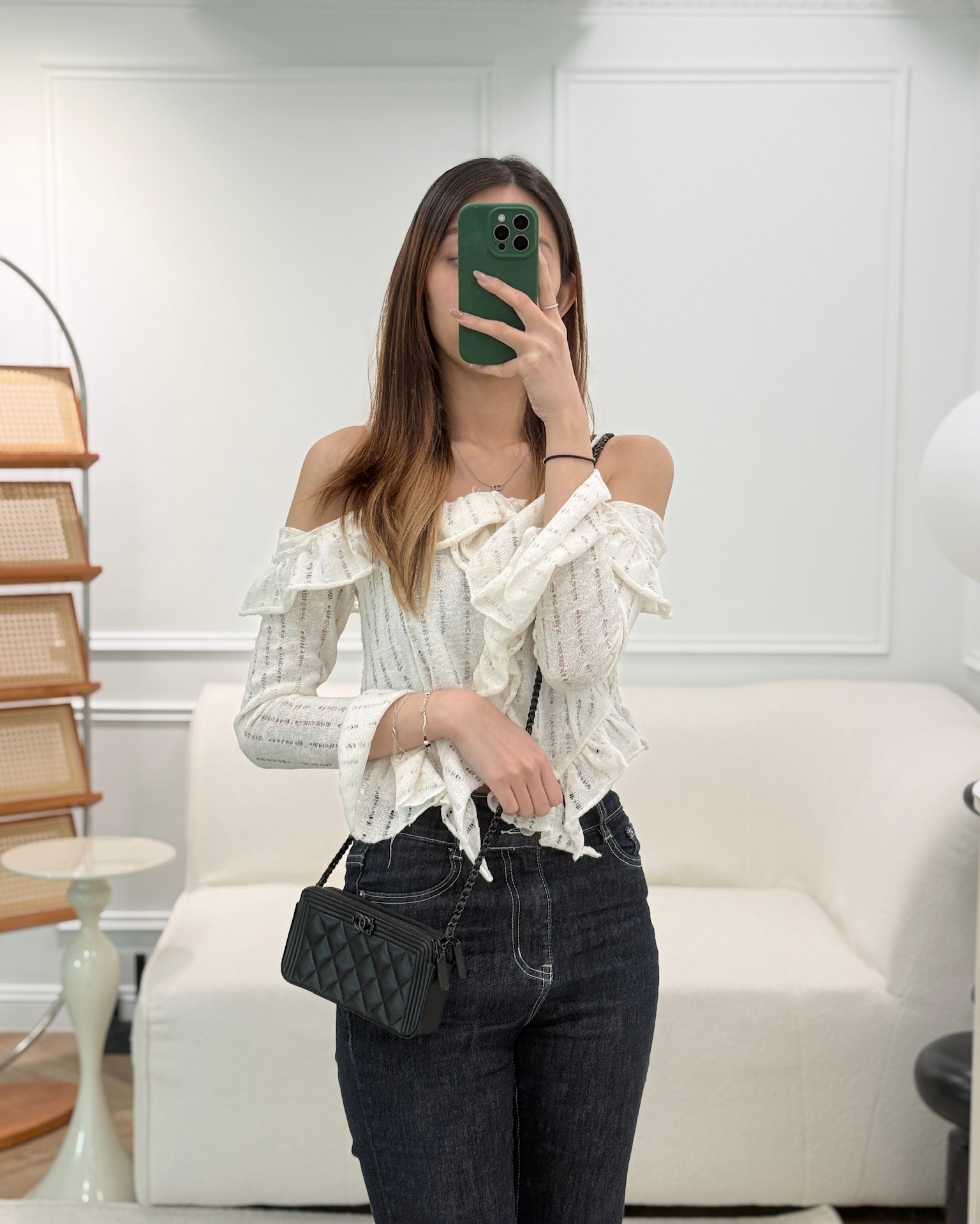 Chanel Boy Double Zip Clutch On Chain So Black Lambskin