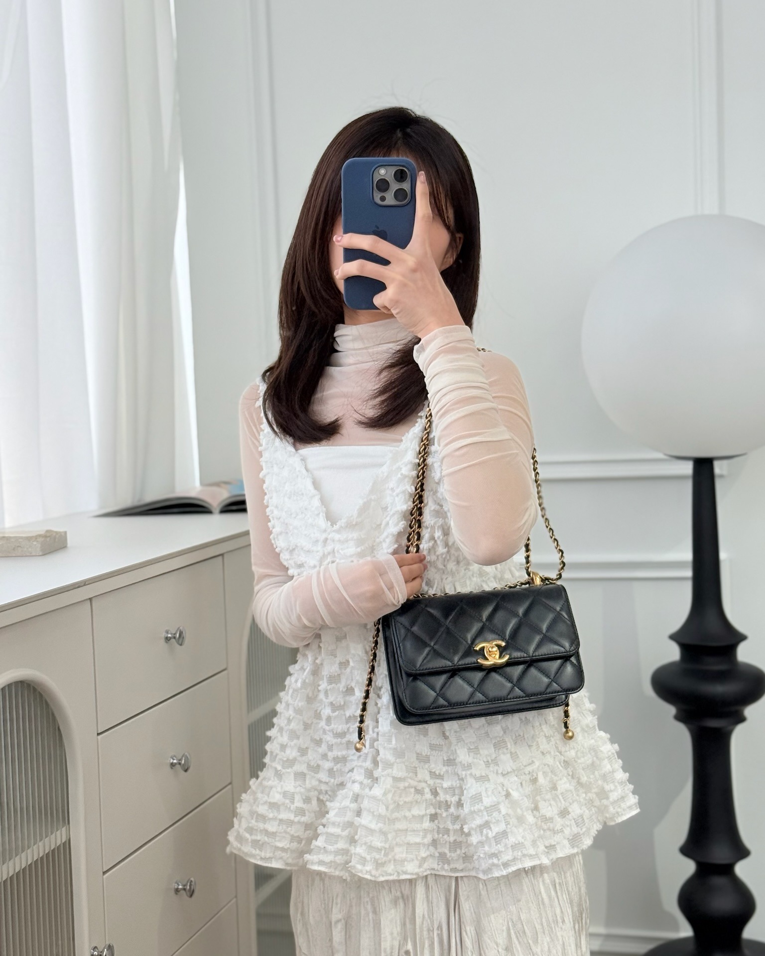 Chanel Quilted Mini Perfect Fit Adjustable Black Calfskin