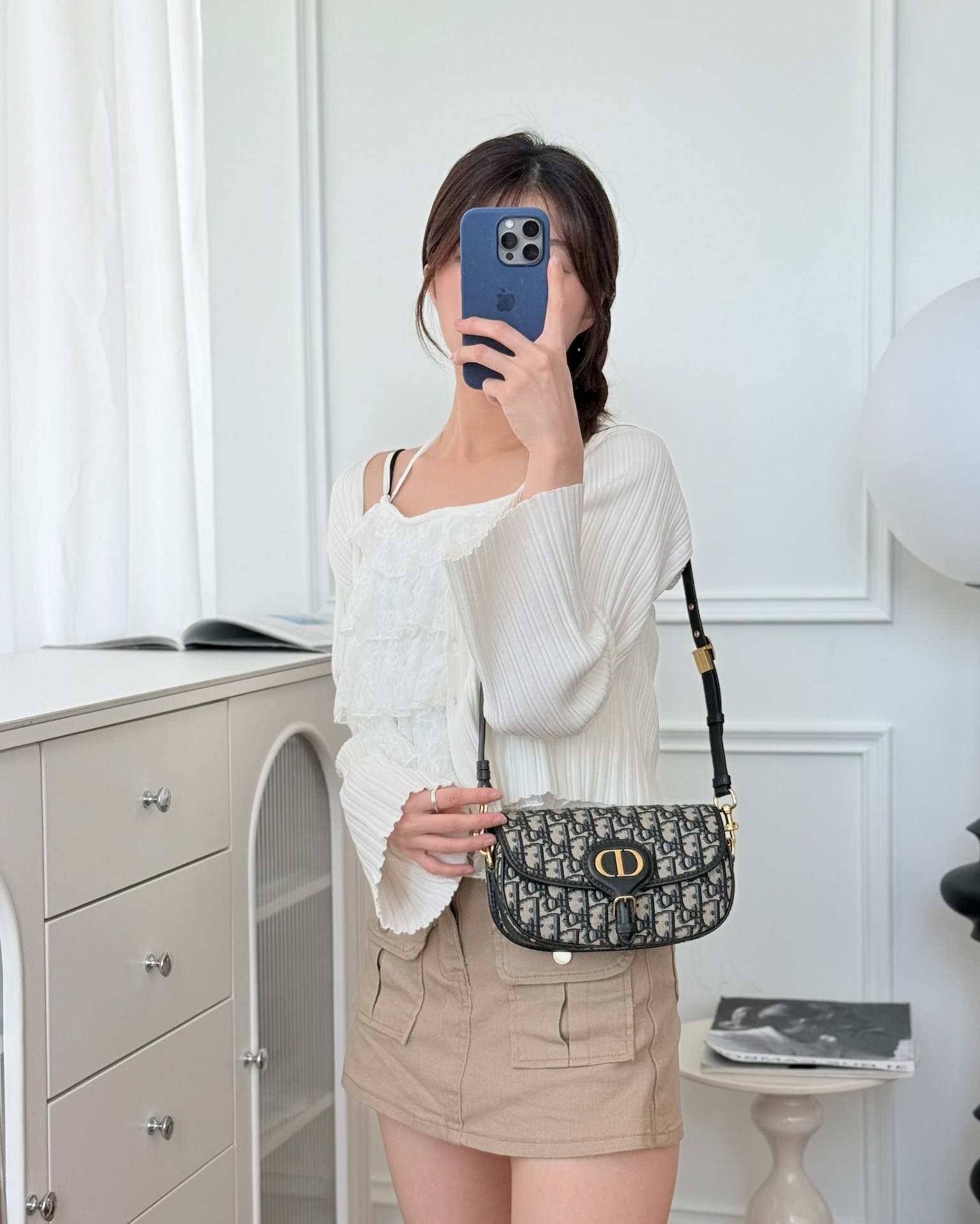 Dior Bobby East-West Bag Blue Oblique Jacquard Canvas