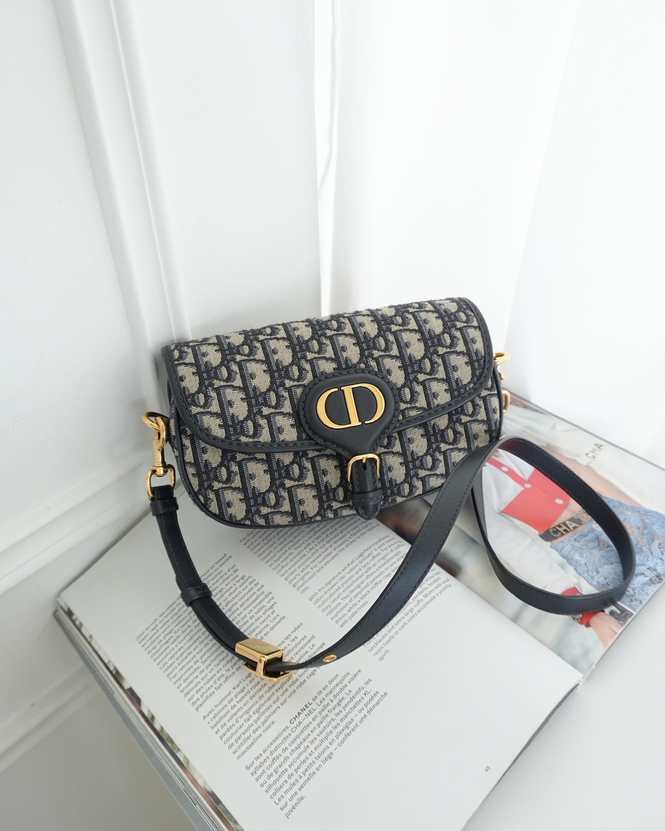 Dior Bobby East-West Bag Blue Oblique Jacquard Canvas