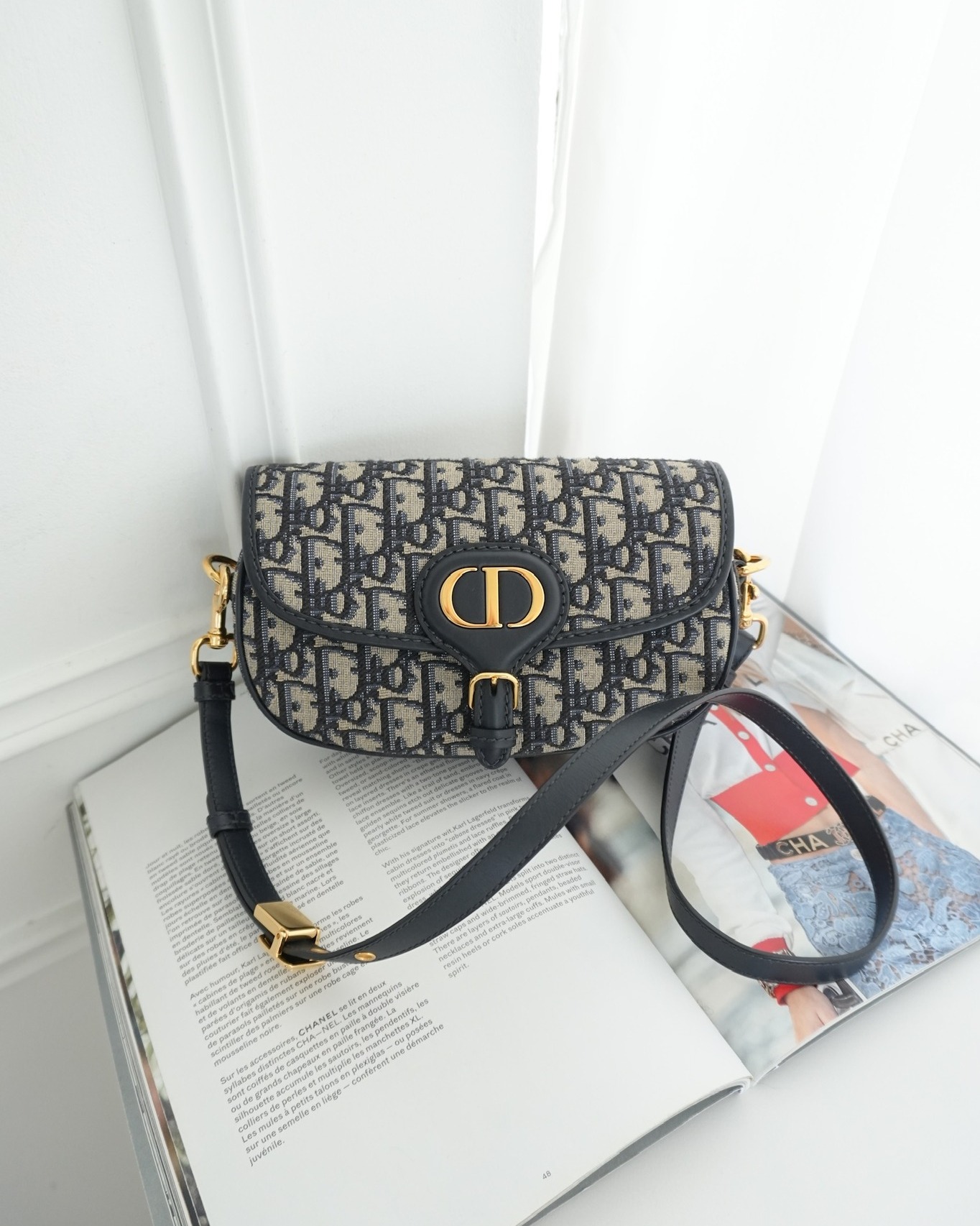 Dior Bobby East-West Bag Blue Oblique Jacquard Canvas