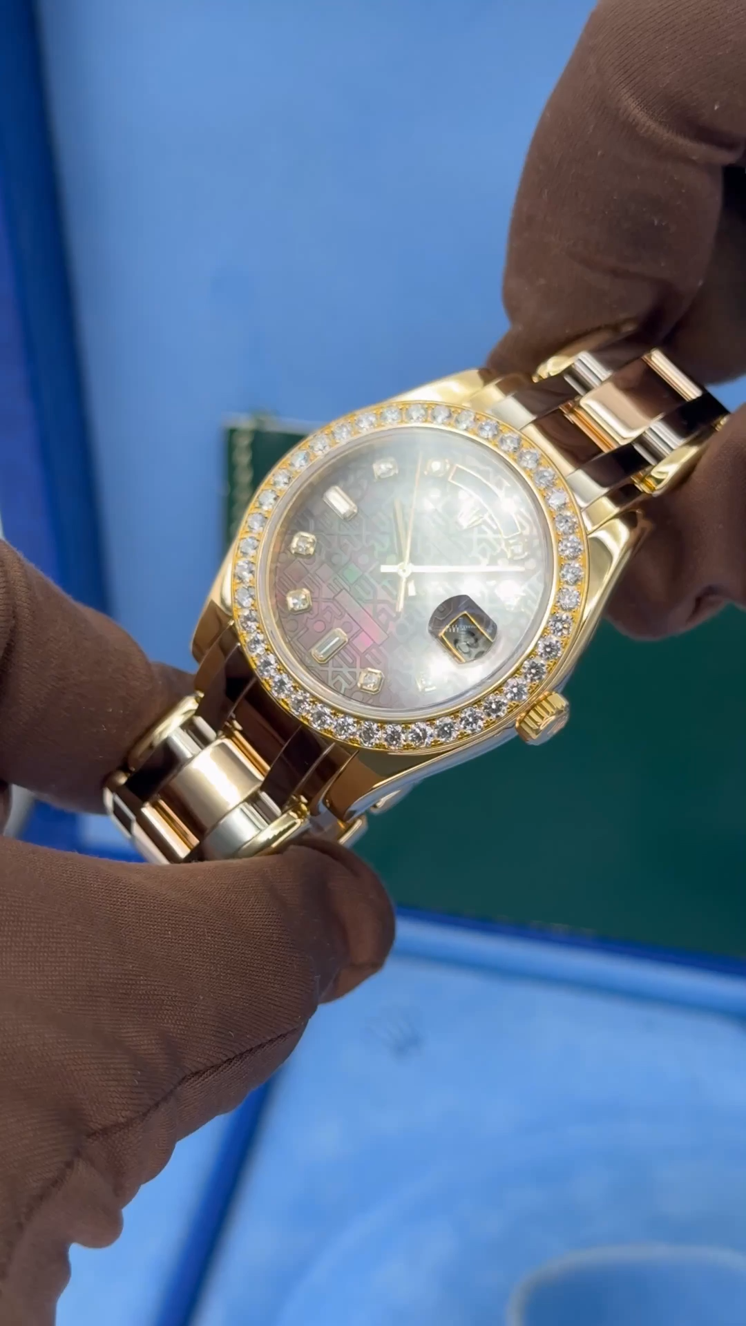 Rolex Day-Date Pearlmaster Masterpiece 39mm 18948 Tridor Tahitian Mother of Pearl Diamond Anniversary Dial