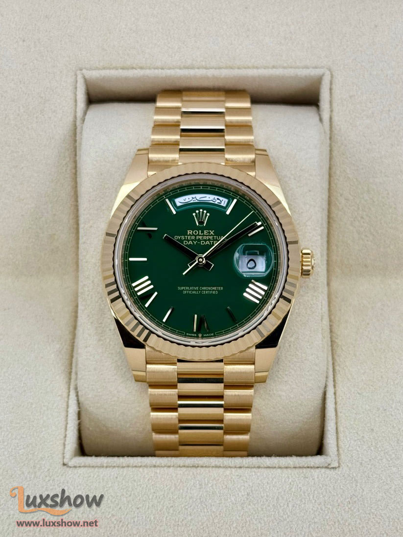 Rolex Day-Date 40mm 228238 Arabic Calendar Green Dial