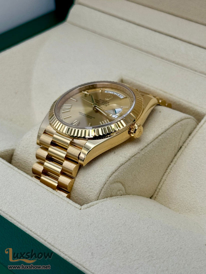 Rolex Day-Date 40mm 228238 Presidential 18kt Yellow Gold Champagne Roman Numeral Dial