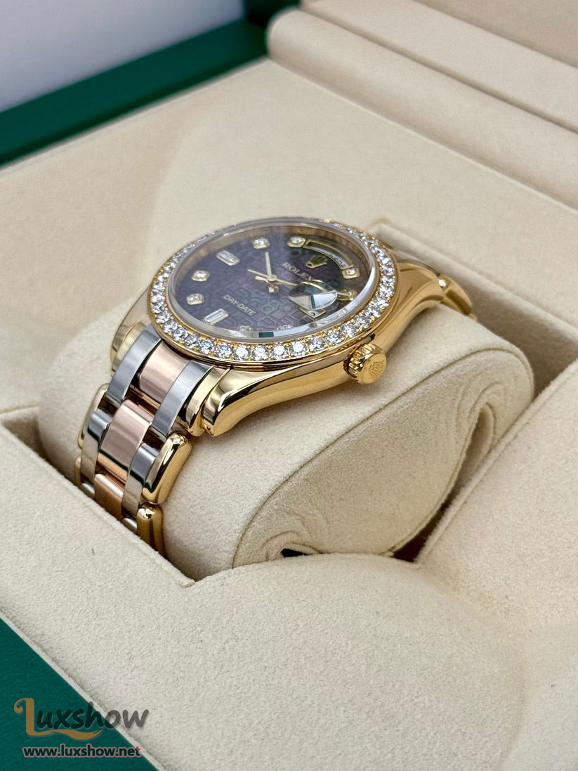 Rolex Day-Date  Pearlmaster Masterpiece 39mm 18948 Tridor Tahitian Mother of Pearl Diamond Anniversary Dial