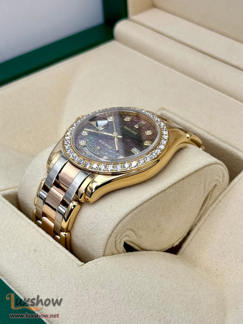 Rolex Day-Date  Pearlmaster Masterpiece 39mm 18948 Tridor Tahitian Mother of Pearl Diamond Anniversary Dial