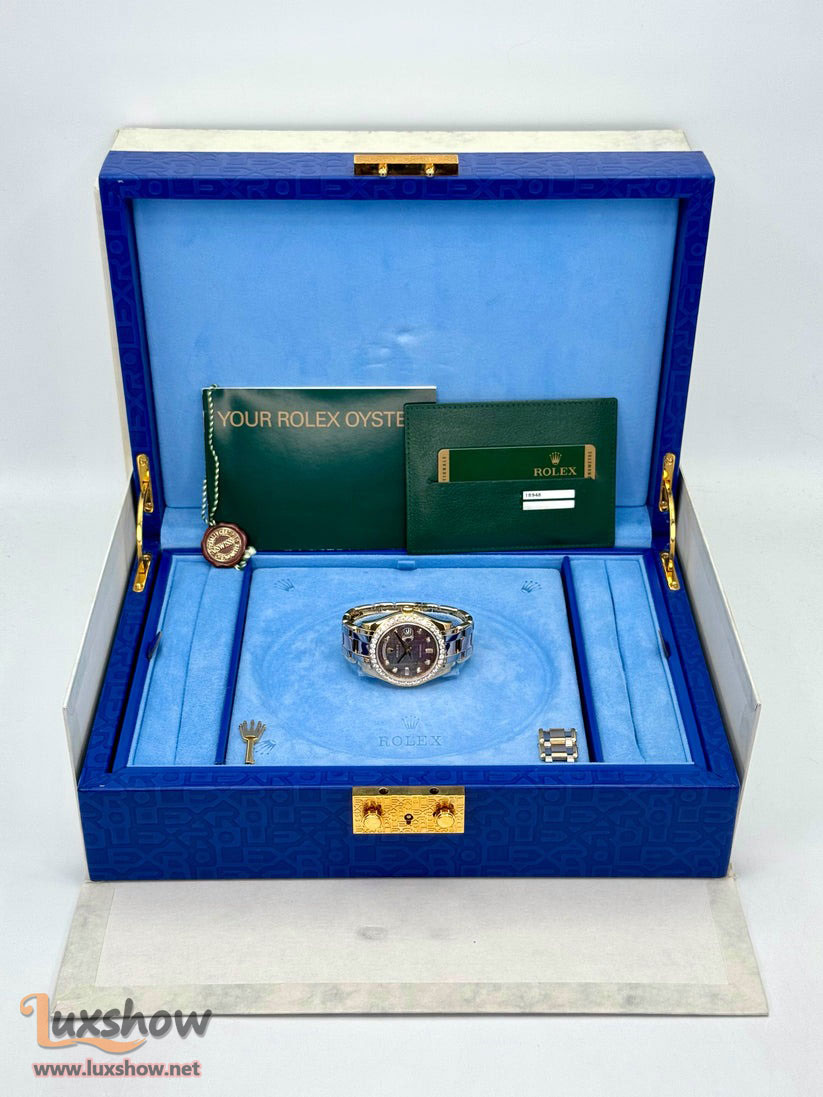 Rolex Day-Date  Pearlmaster Masterpiece 39mm 18948 Tridor Tahitian Mother of Pearl Diamond Anniversary Dial