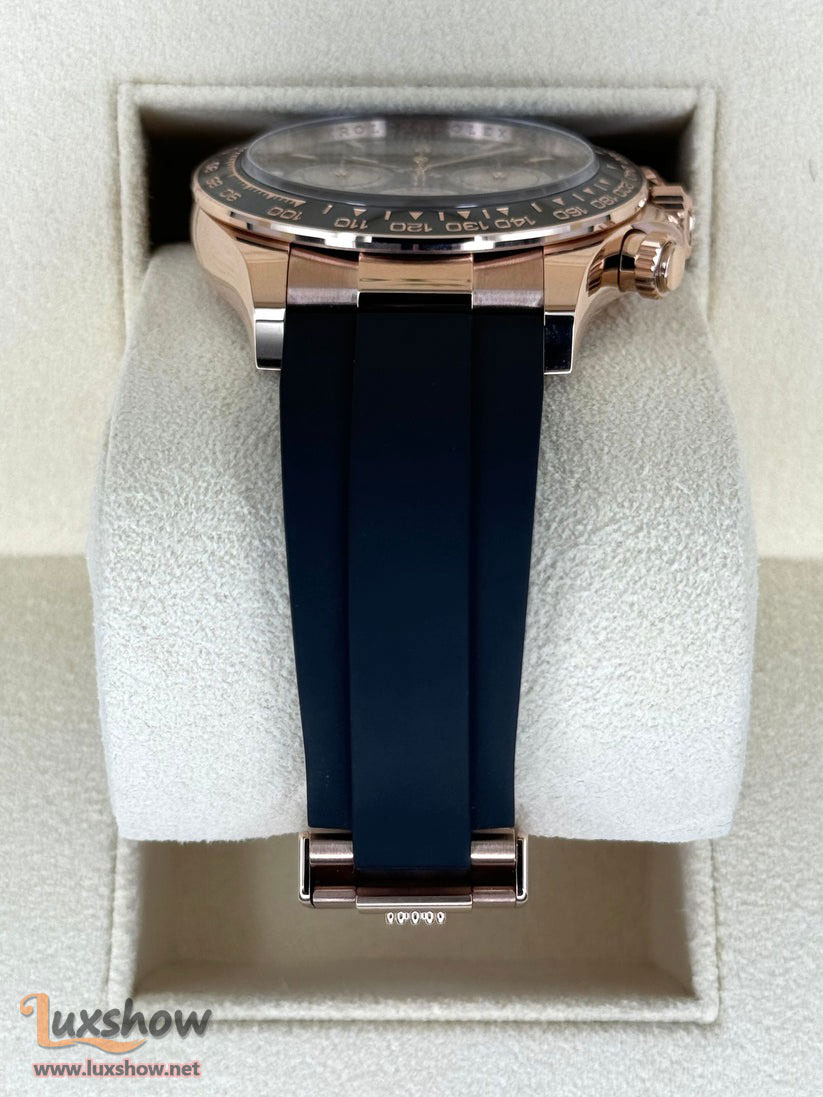 Rolex Cosmograph Daytona 40mm 126515LN 18 kt Everose Gold Oysterflex Bracelet Black Dial