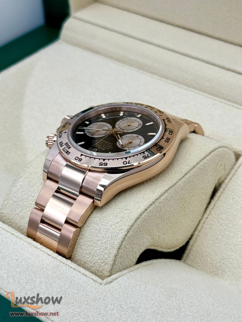 Rolex Cosmograph Daytona 40mm 126505 18k Rose Gold Bright Black Dial Sundust Sub-Dials Oyster Bracelet