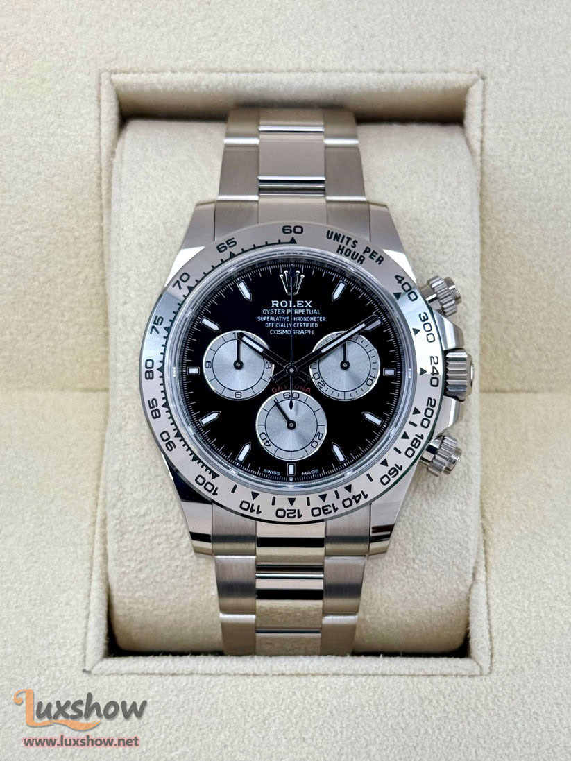 2024 Rolex Cosmograph Daytona 40mm 126509 18 kt White Gold Black Dial Oyster Bracelet