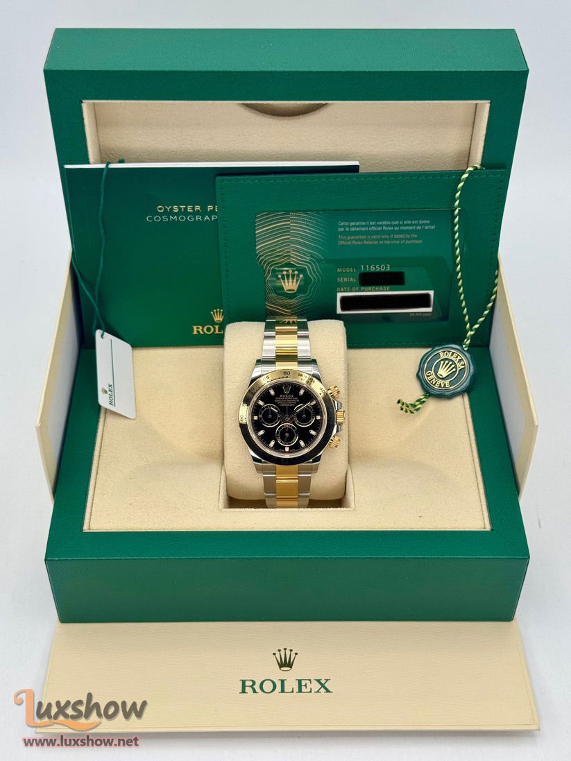 Rolex Cosmograph Daytona 40mm 116503 Oystersteel and Yellow Gold Bracelet Black Dial