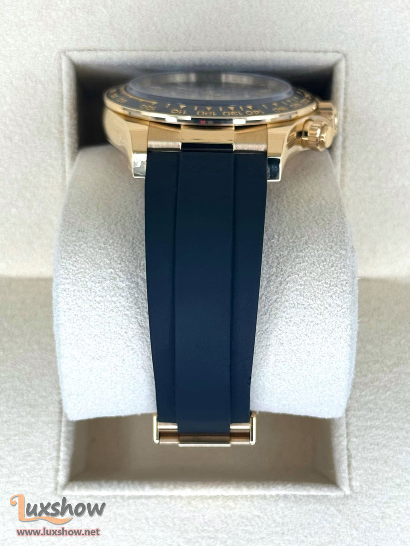 Rolex Cosmograph Daytona 40mm 126518LN 18K Yellow Gold Oysterflex Bracelet Bright Black Dial