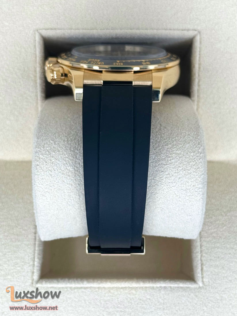 Rolex Cosmograph Daytona 40mm 126518LN 18K Yellow Gold Oysterflex Bracelet Bright Black Dial