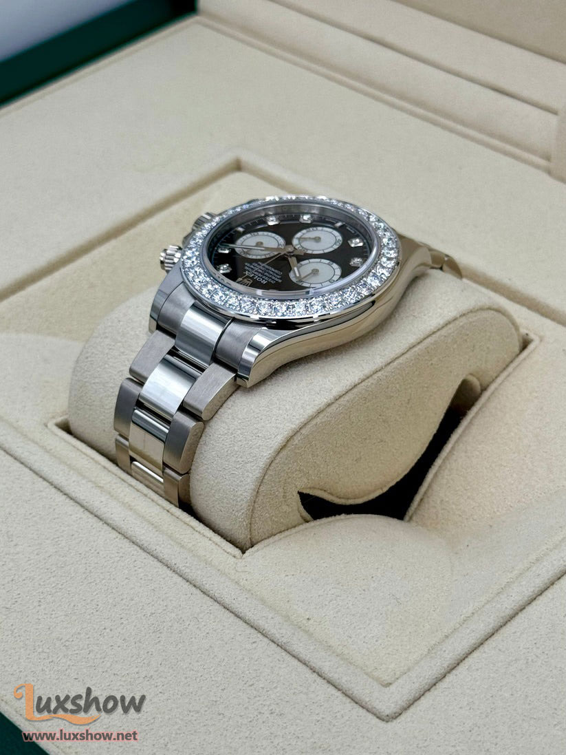 Rolex Cosmograph Daytona 40mm 126579RBR 18k White Gold Mother of Pearl Diamond Dial Factory Diamond Bezel Oyster Bracelet