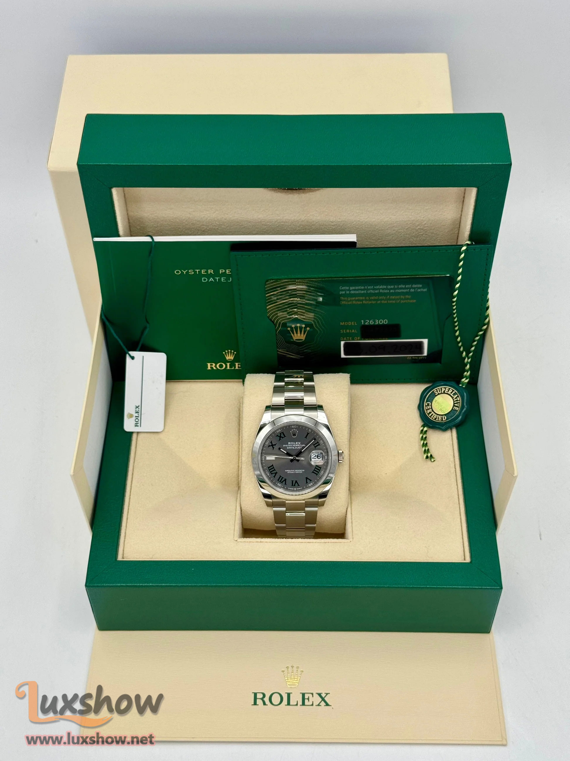Rolex Datejust 41mm 126300 Wimbledon Dial Oyster