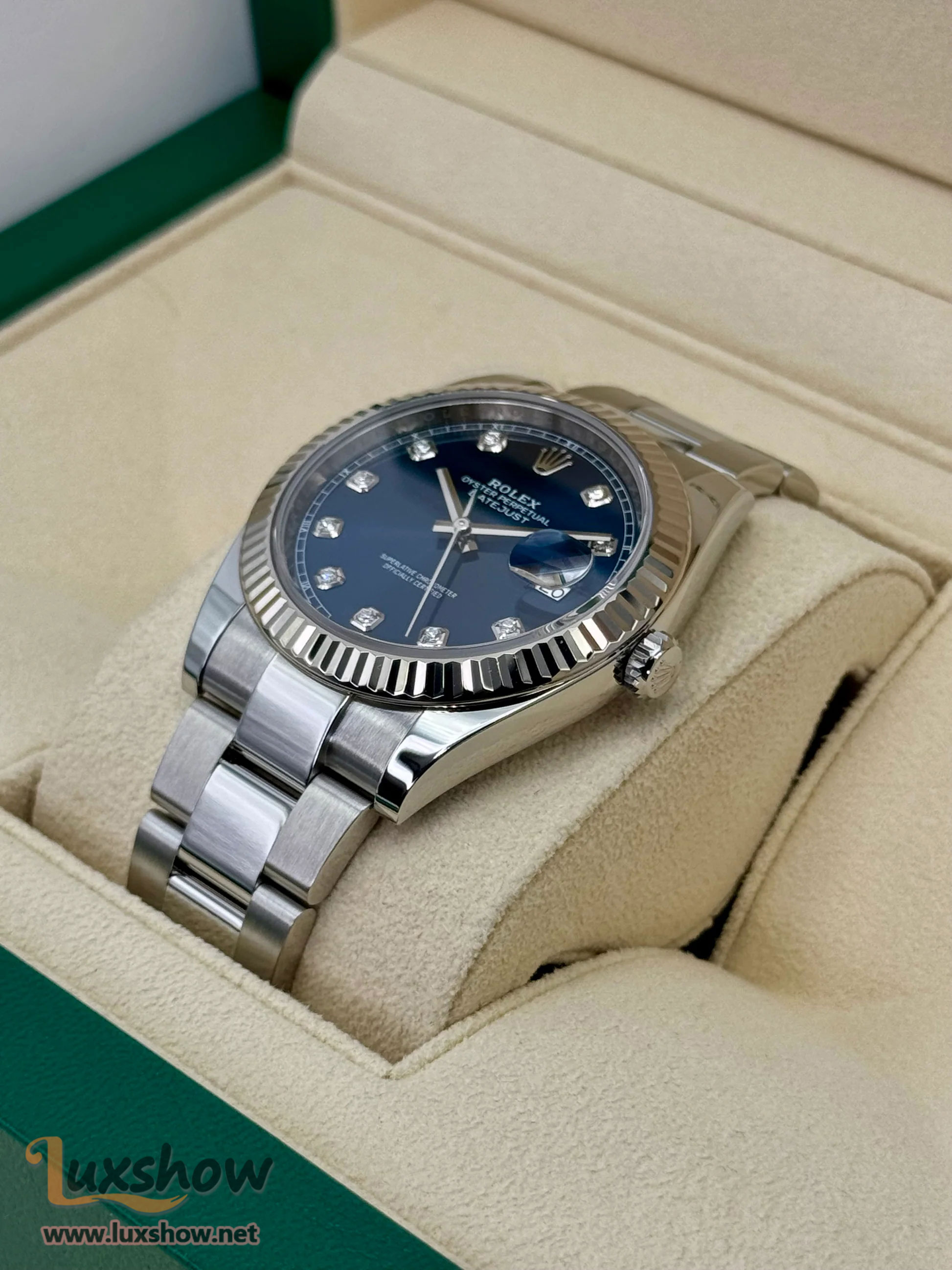 Rolex Datejust 41mm 126334 Stainless Steel Oyster Blue Diamond Dial