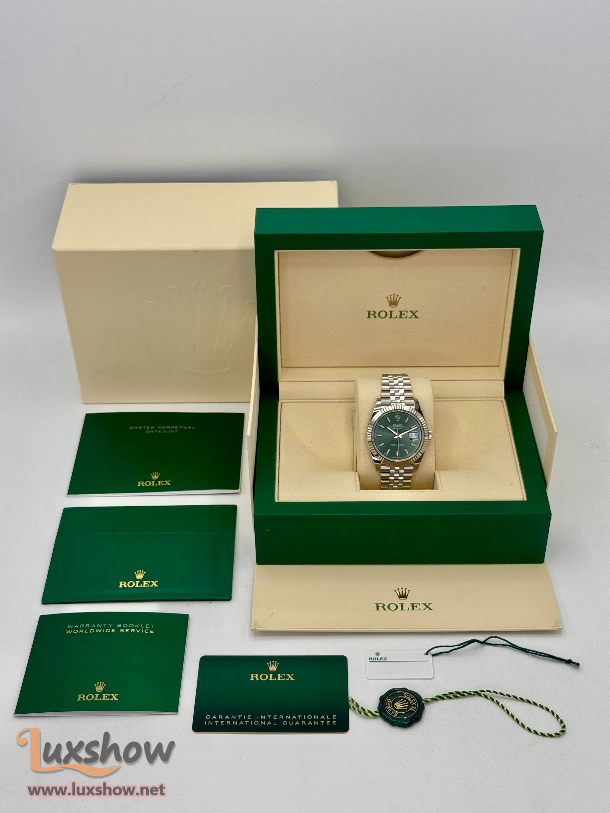 Rolex Datejust 41mm 126334 Stainless Steel Jubilee Mint Green Dial