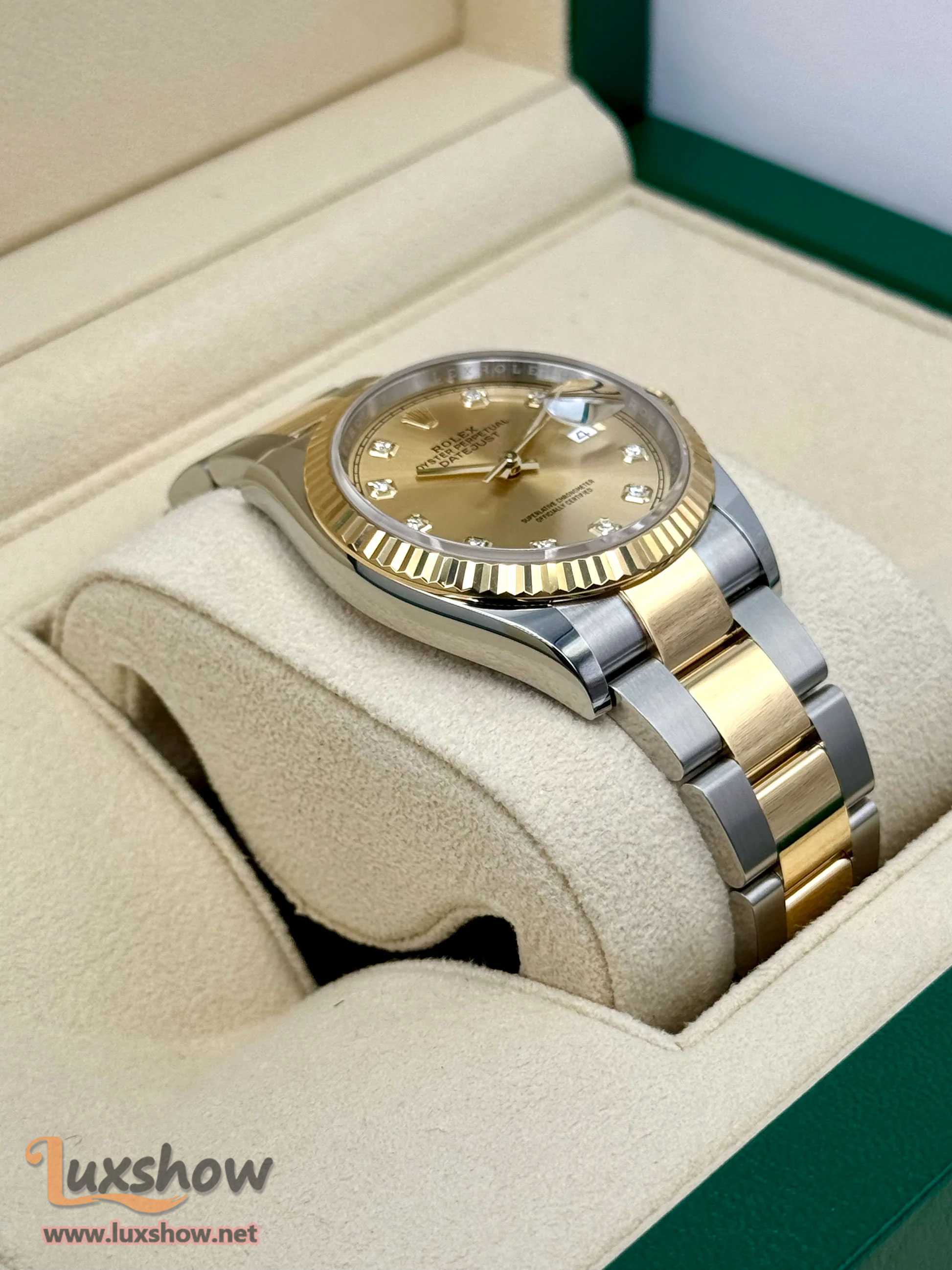 Rolex Datejust 36mm 126233 Two-Tone Champagne Diamond Dial
