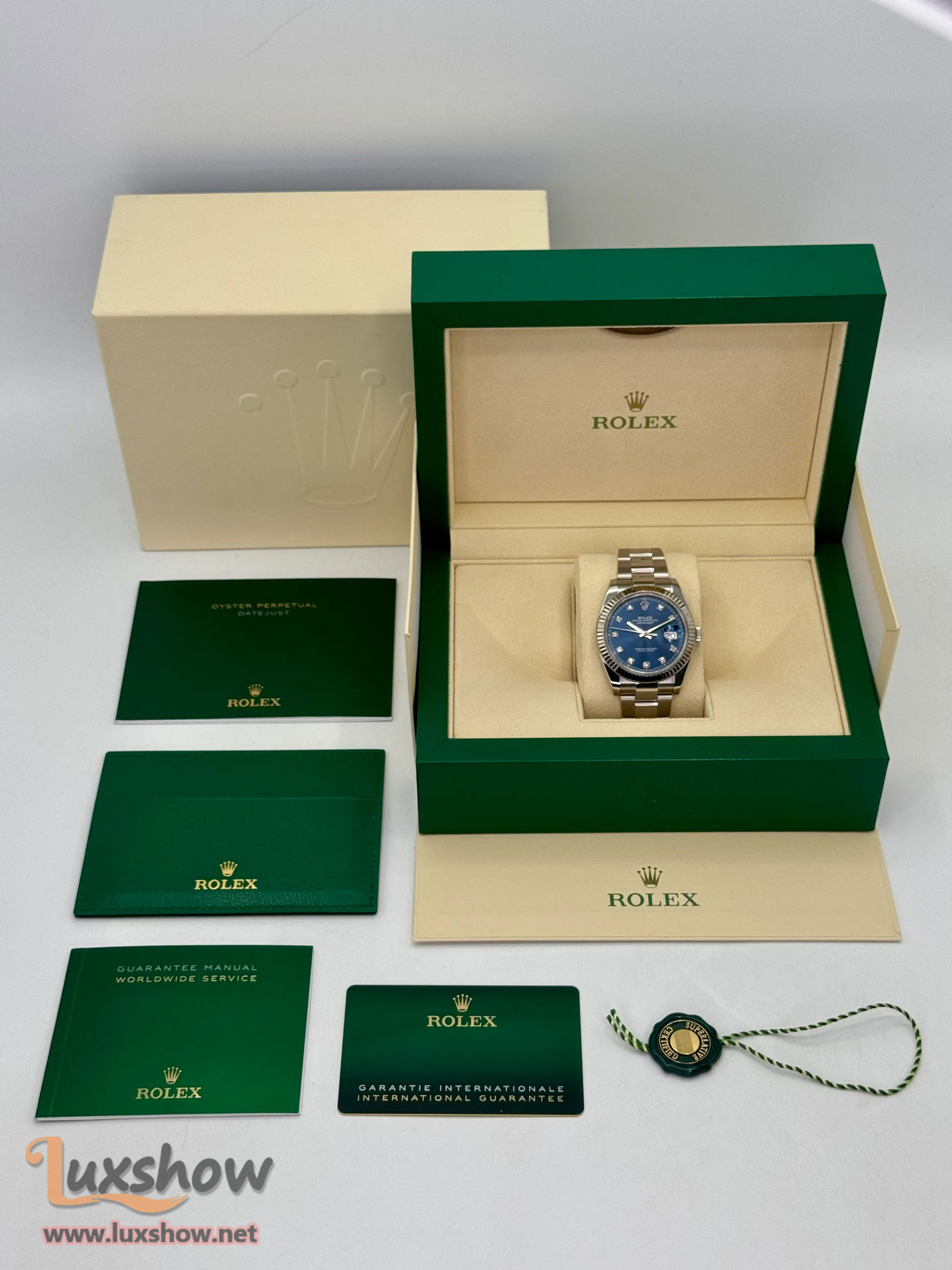 Rolex Datejust 41mm 126334 Stainless Steel Oyster Blue Diamond Dial