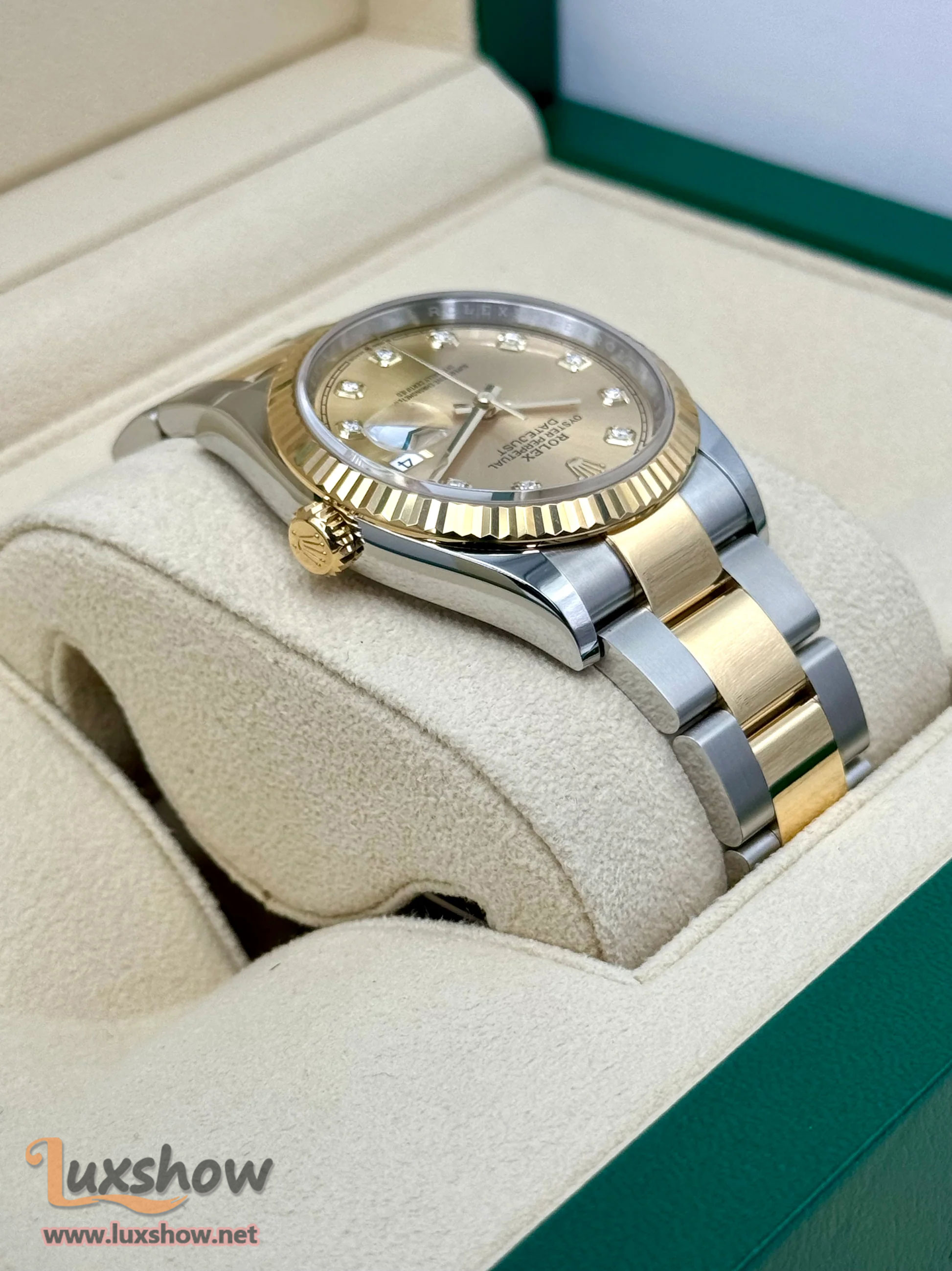 Rolex Datejust 36mm 126233 Two-Tone Champagne Diamond Dial