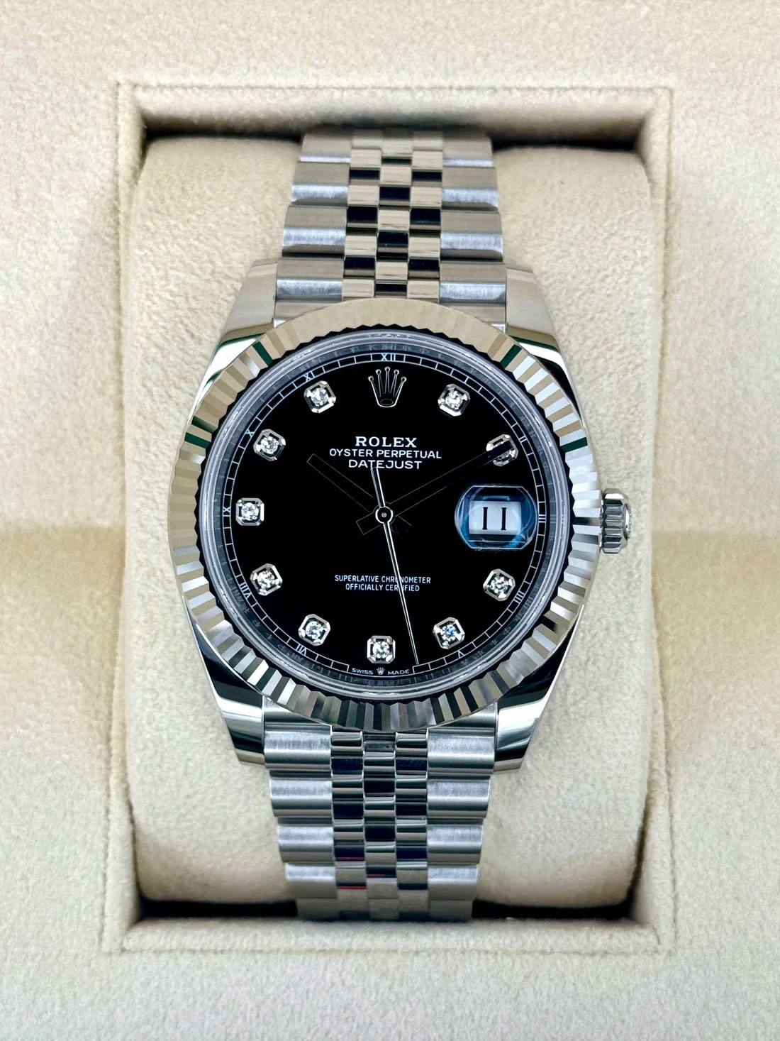 Rolex Datejust 41mm 126334 Jubilee Black Diamond Dial