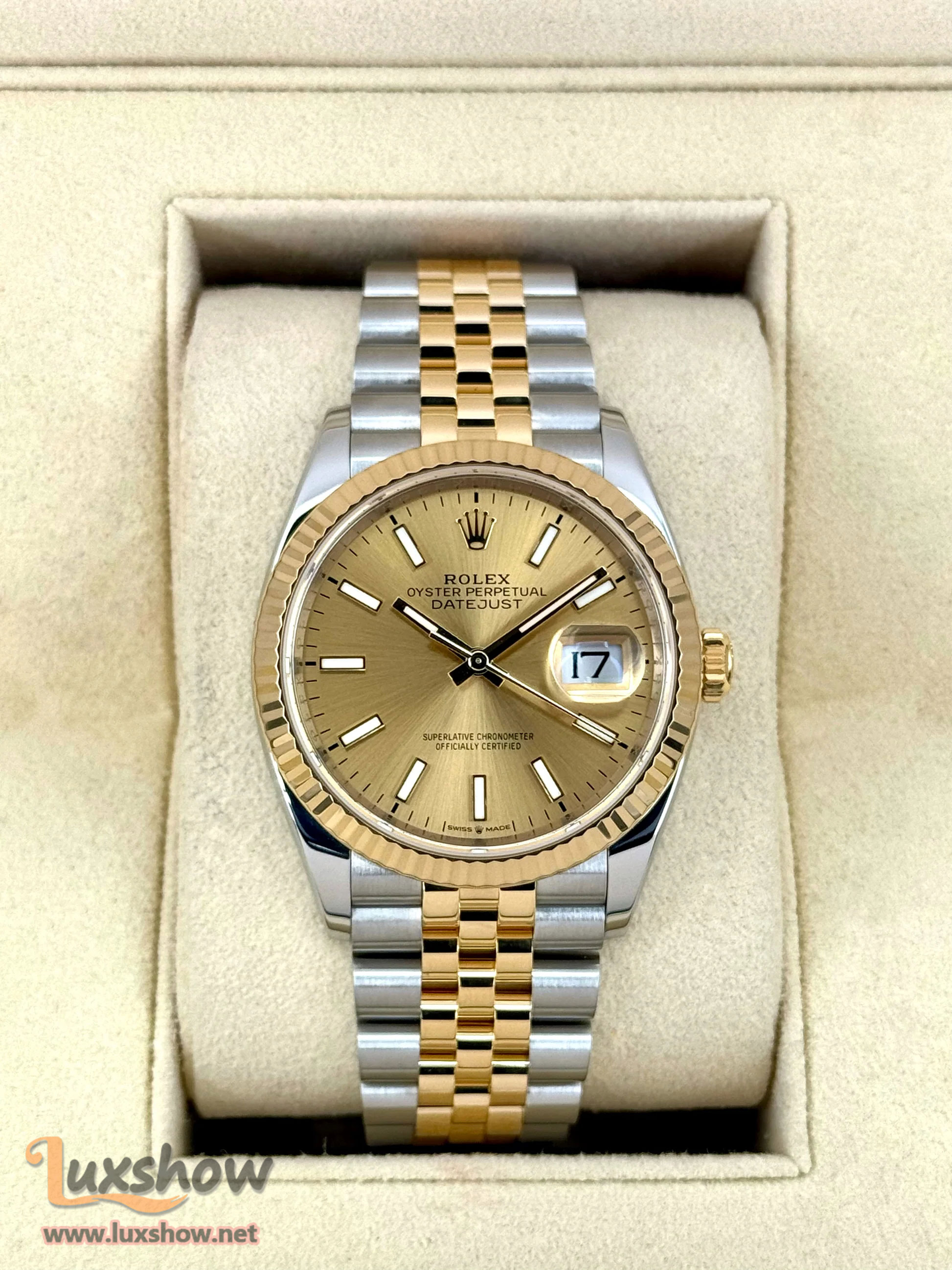 Rolex Datejust 36mm 126233 Two-Tone Champagne Dial